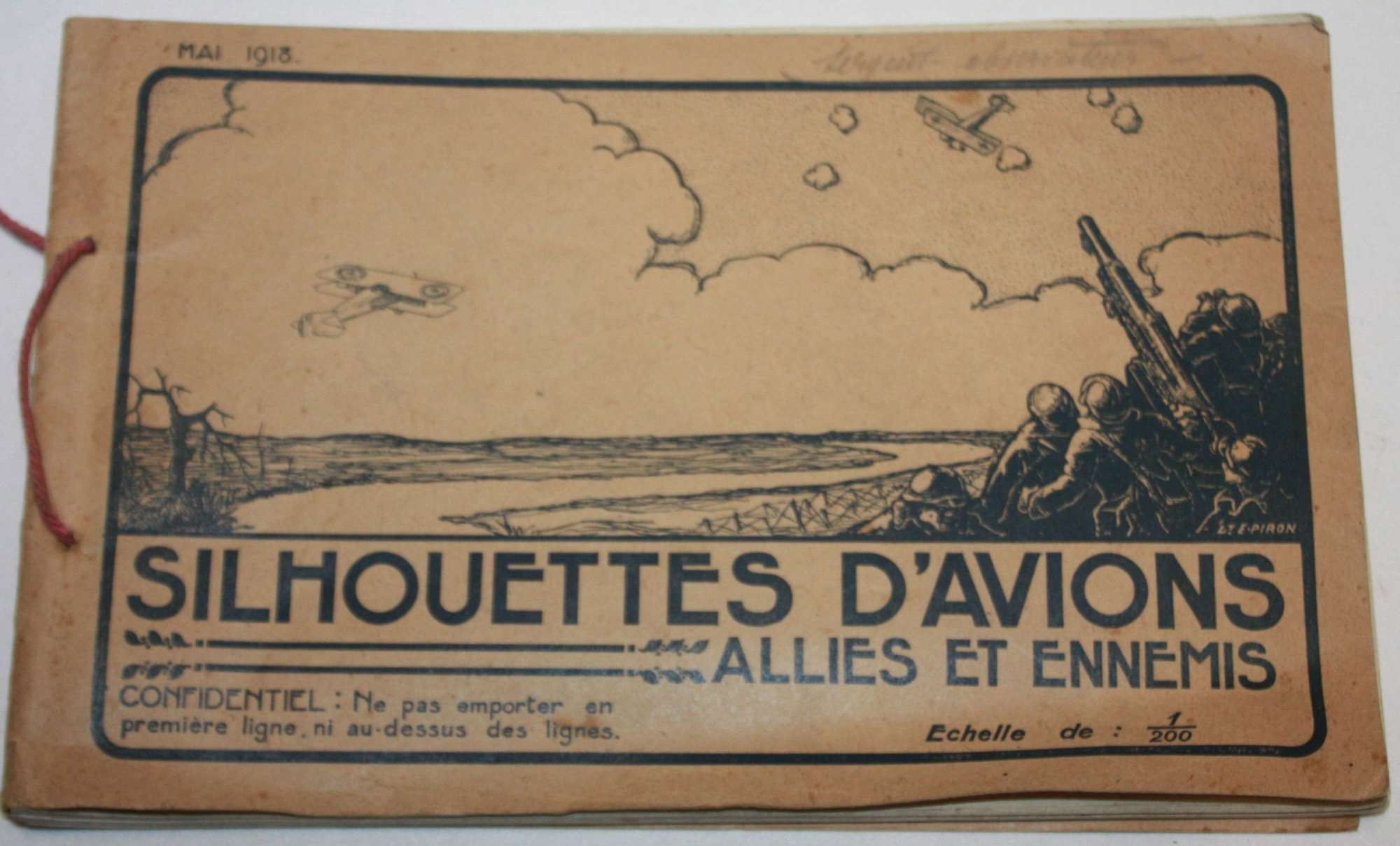 A GOOD EXAMPLE OF THE WWI SILHOUETTES D'AVIONS ALLIES  ET ENNEMIS