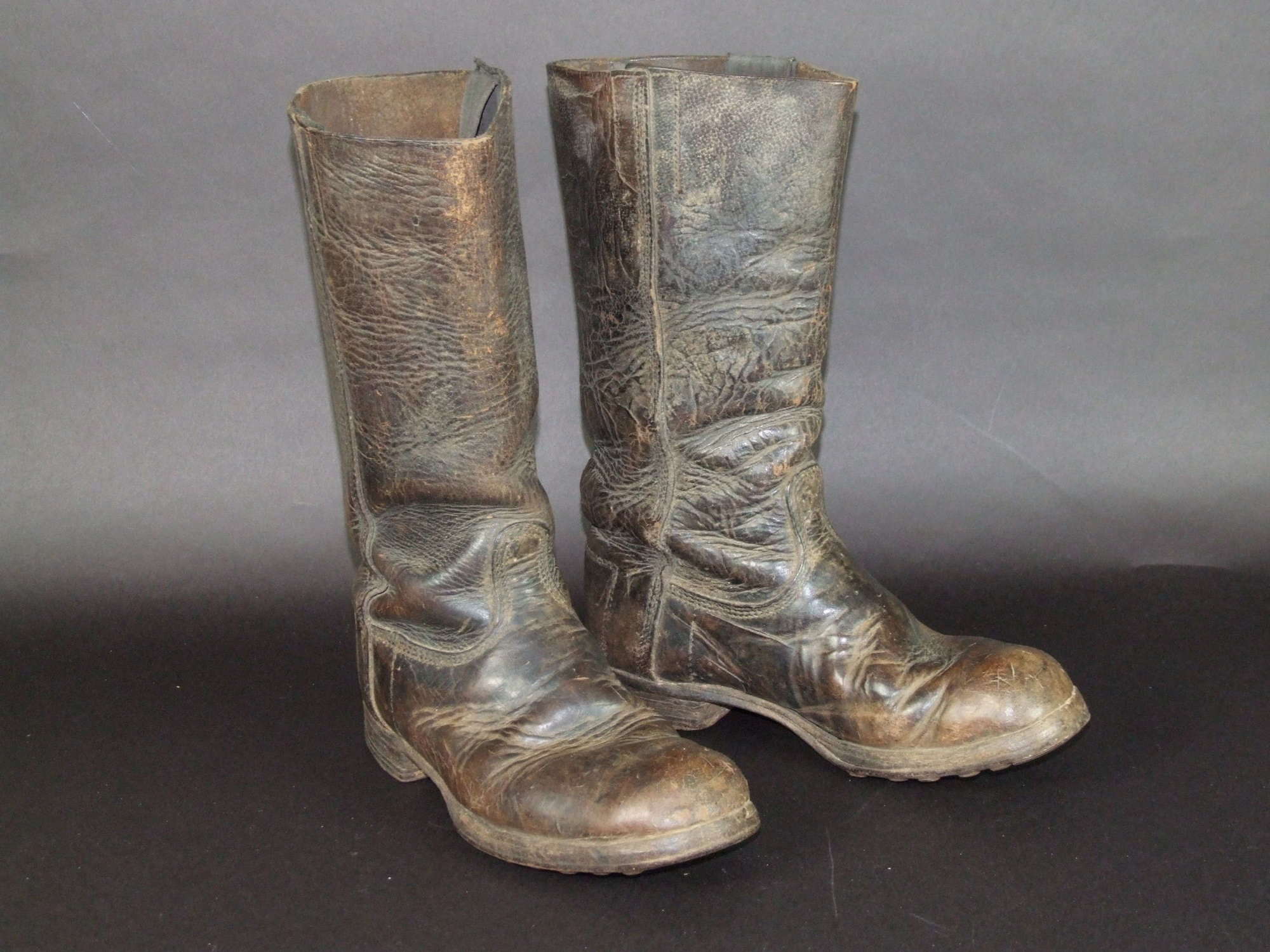 Early WW1 German Marching Boots in Brown Leather