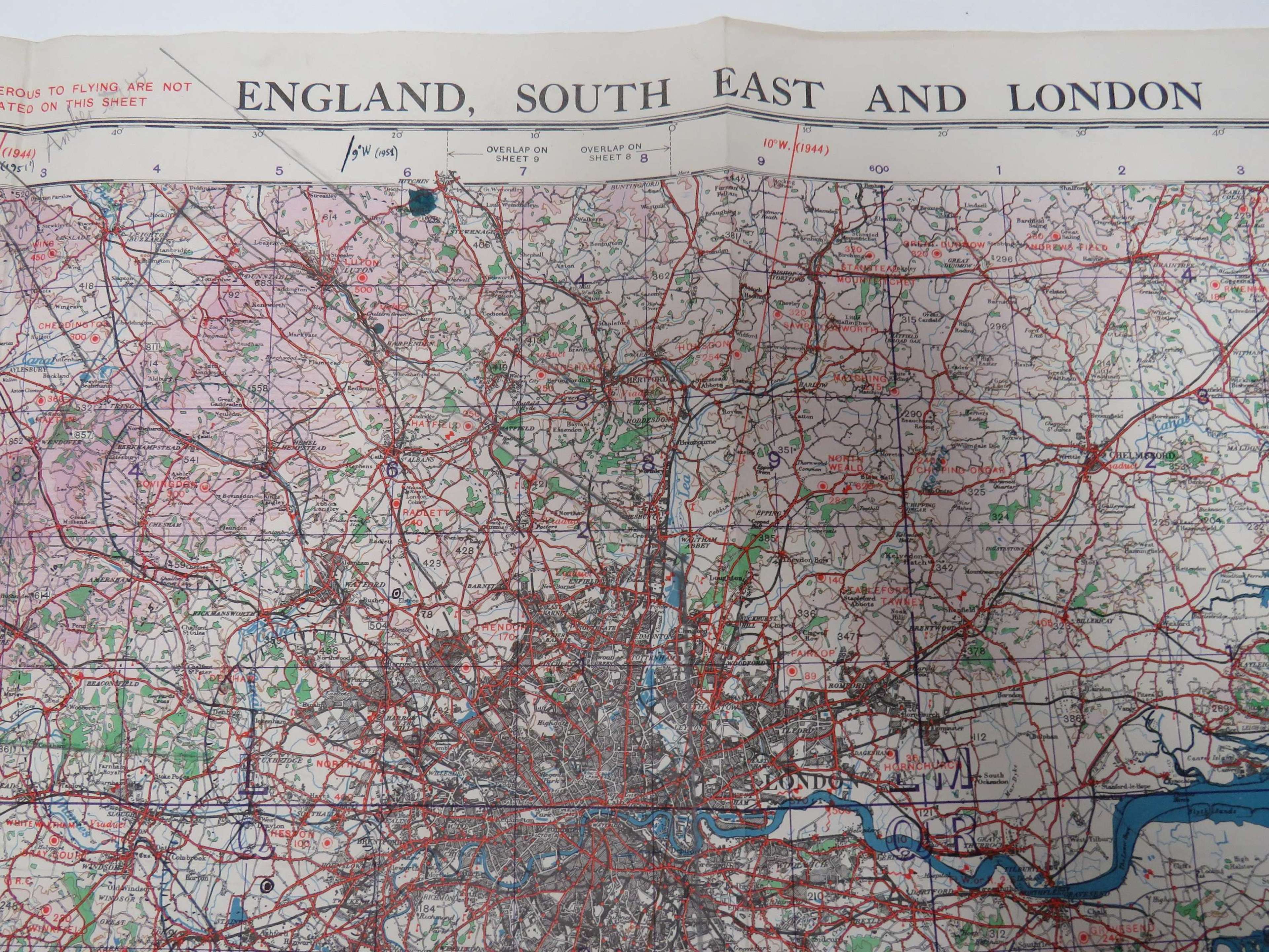 R.A.F Issue England South East and London Map