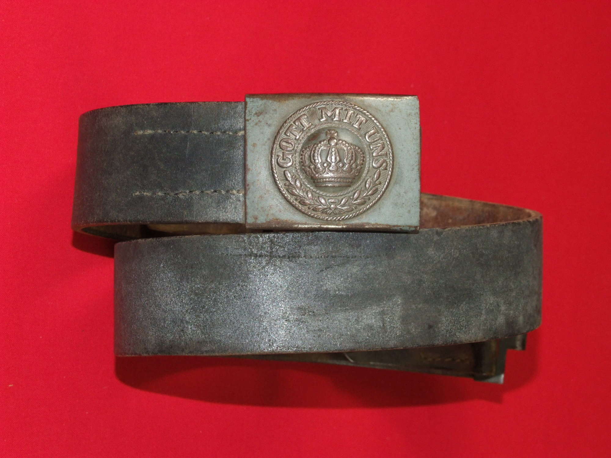 WW1 German Soldier's Waist Belt 1915 Dated