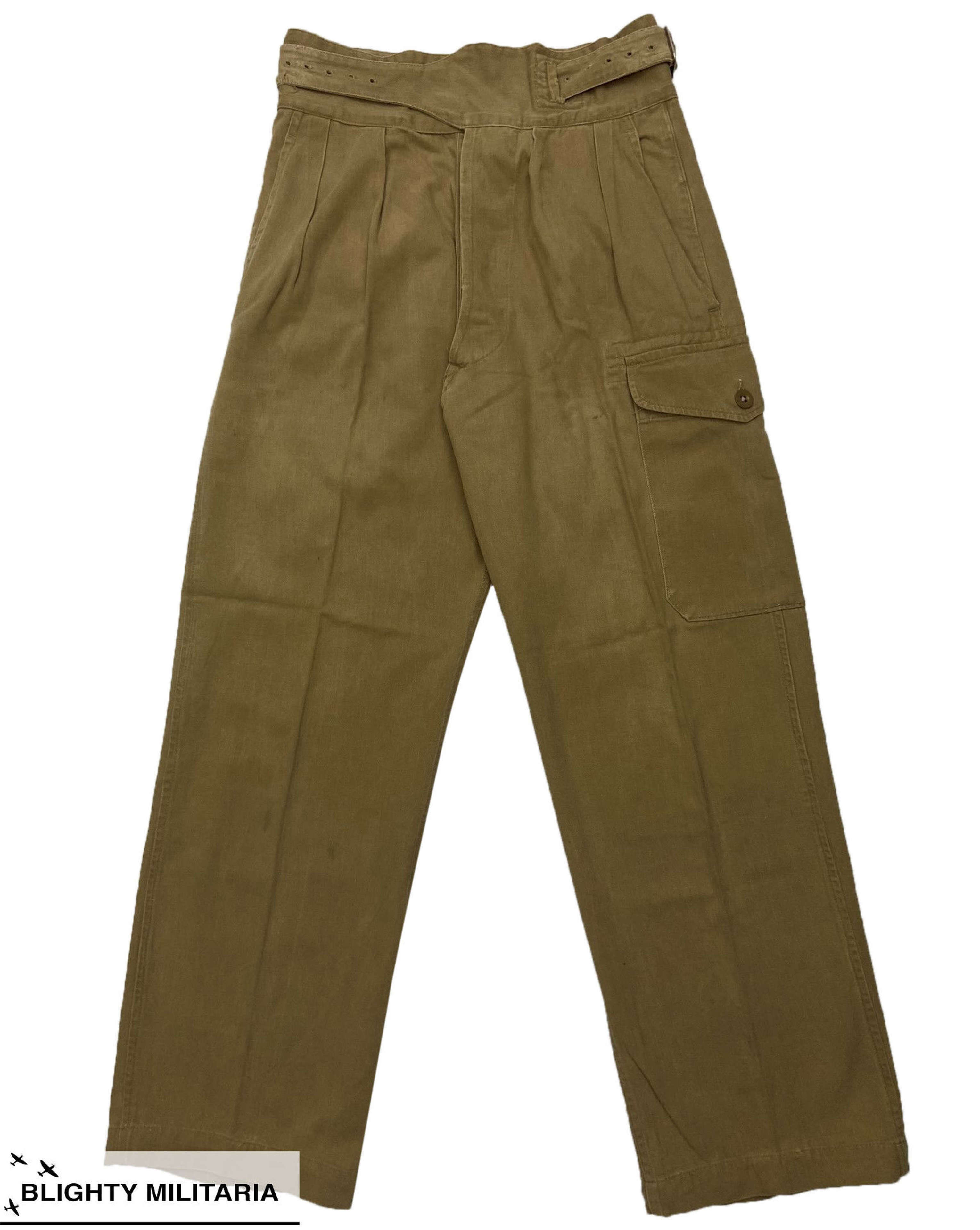 Original Early 1950s 1950 Pattern Khaki Drill Trousers - Size 1