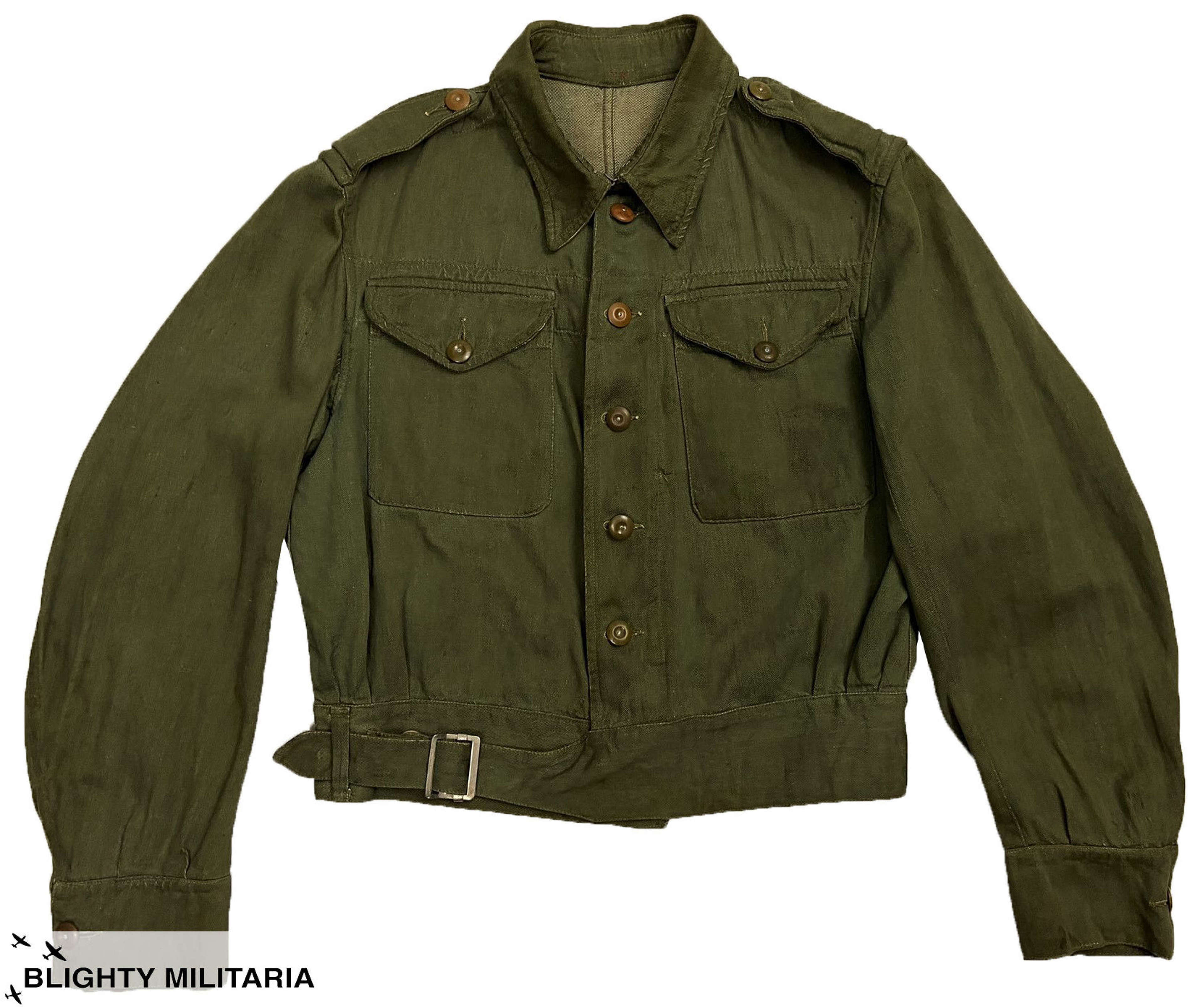 Original 1952 Dated British Denim Battledress Blouse - Size 7