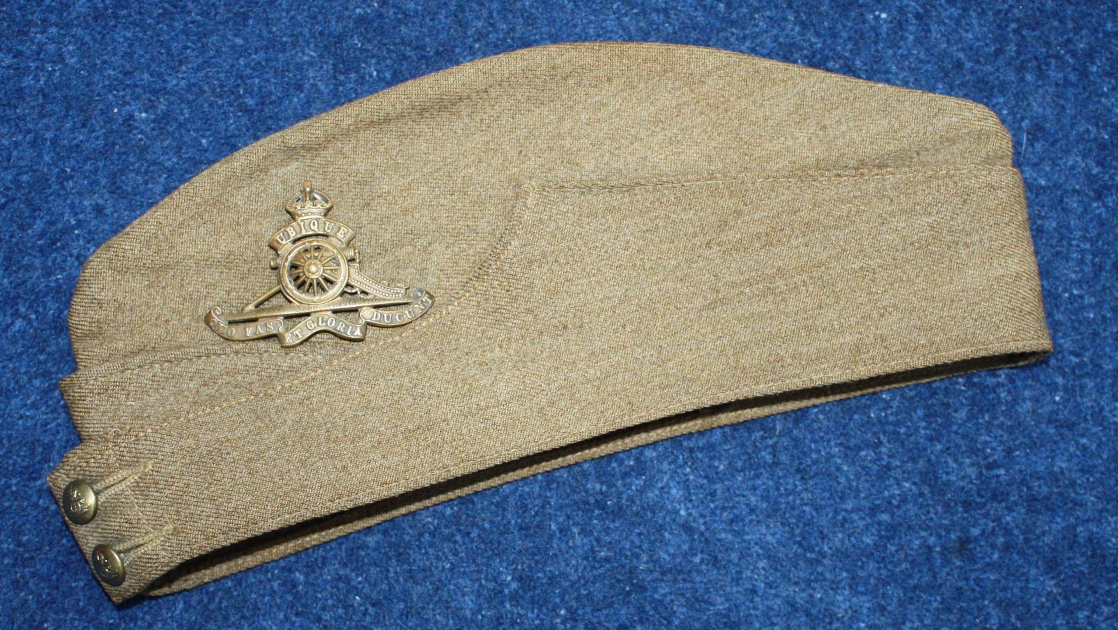 WW2 Royal Artillery Other Ranks Khaki Side Cap