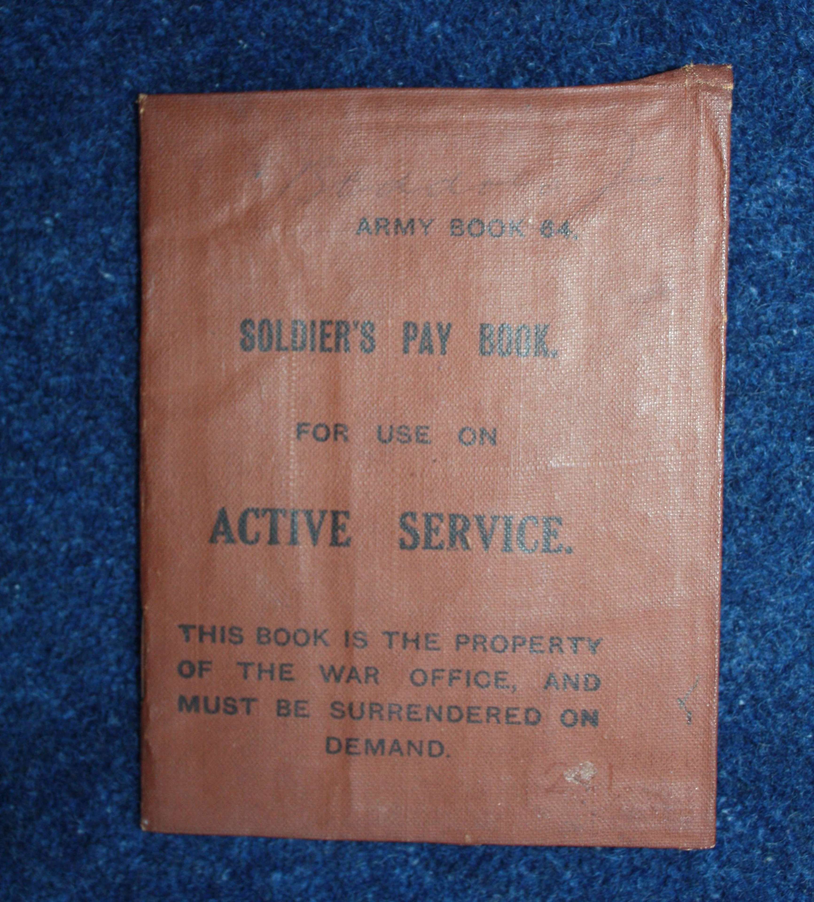 WW1 British Army Pay Book 64 to The Duke of Lancaster's Yeomanry