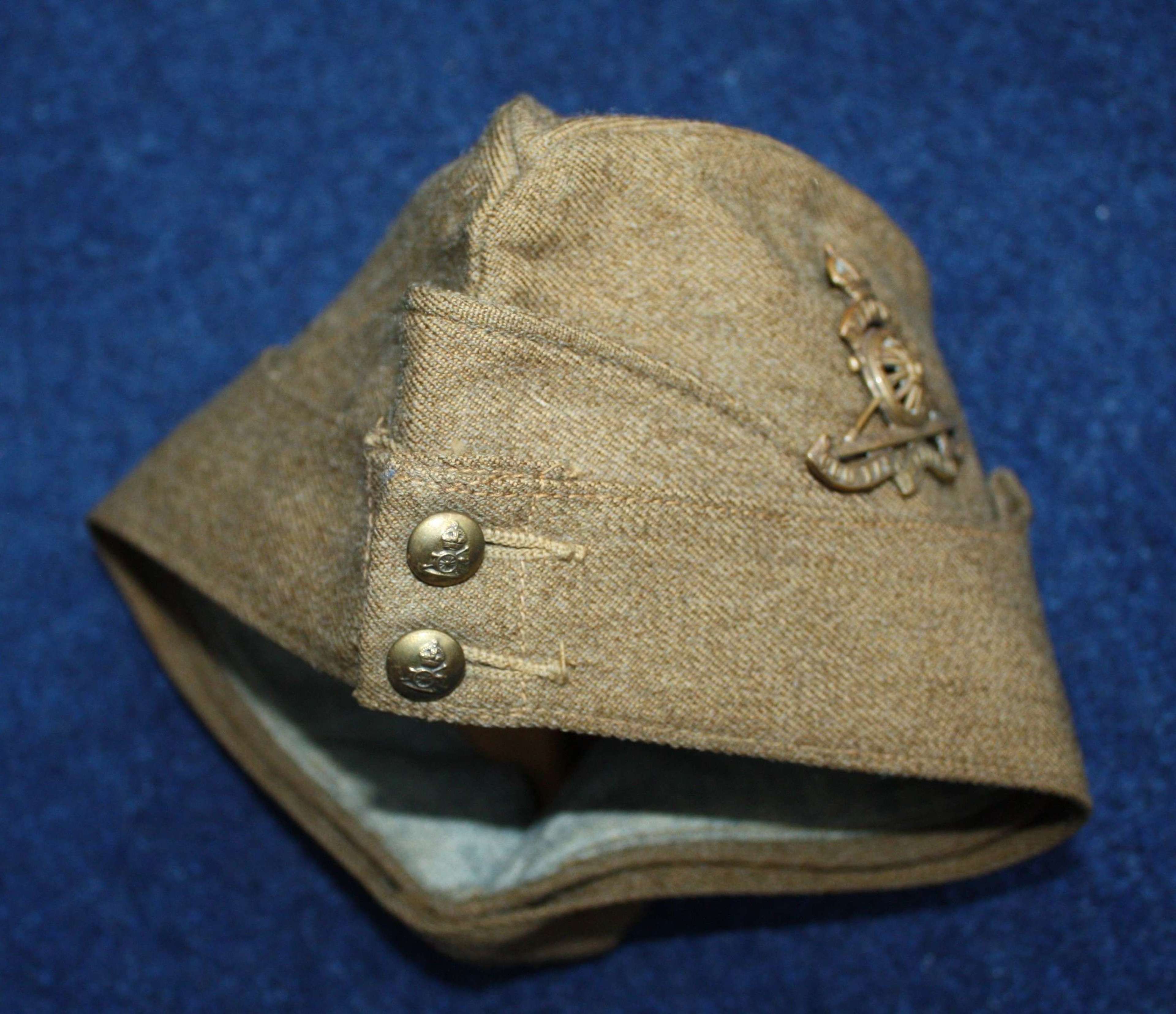 WW2 Other Ranks Khaki Side Cap. Royal Corps of Signals 1940