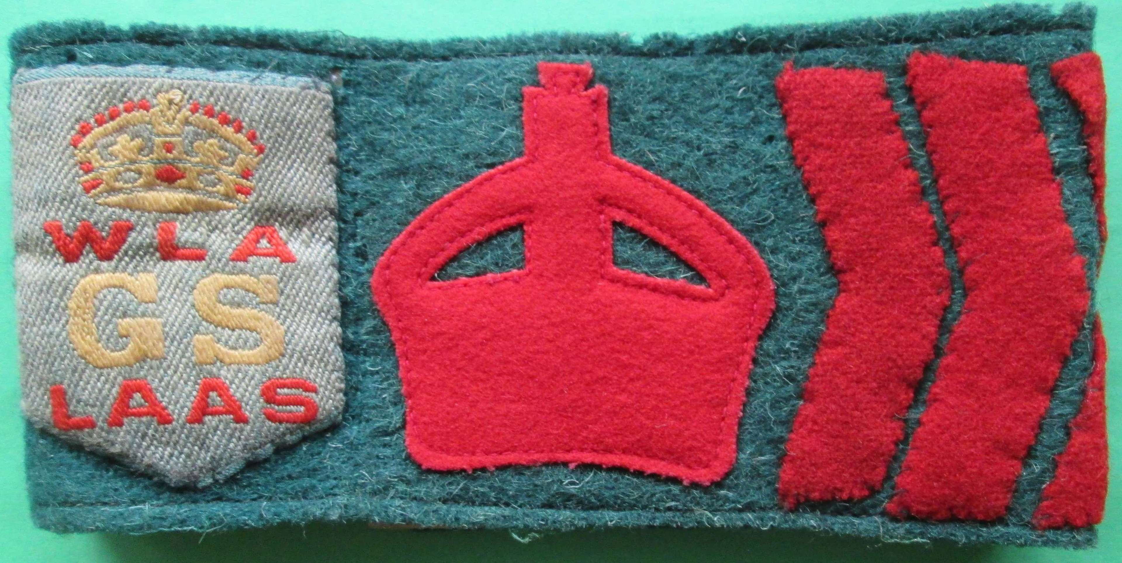 A WWI GOOD SERVICE WOMEN'S LAND ARMY /  AGRICULTURAL SECTION ARMBAND