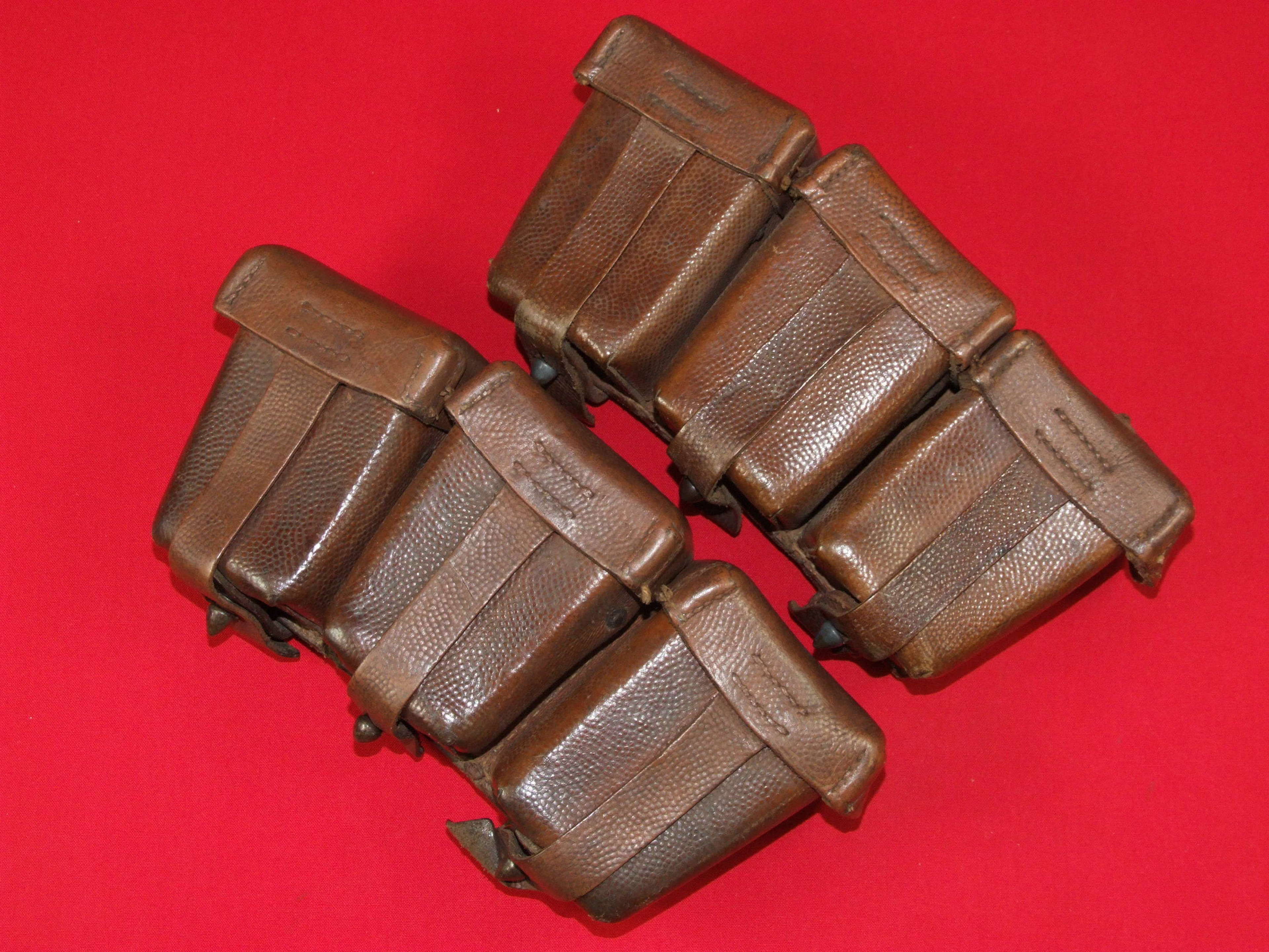Maker Marked Matched Pair of 1916 Dated German Ammunition Pouches