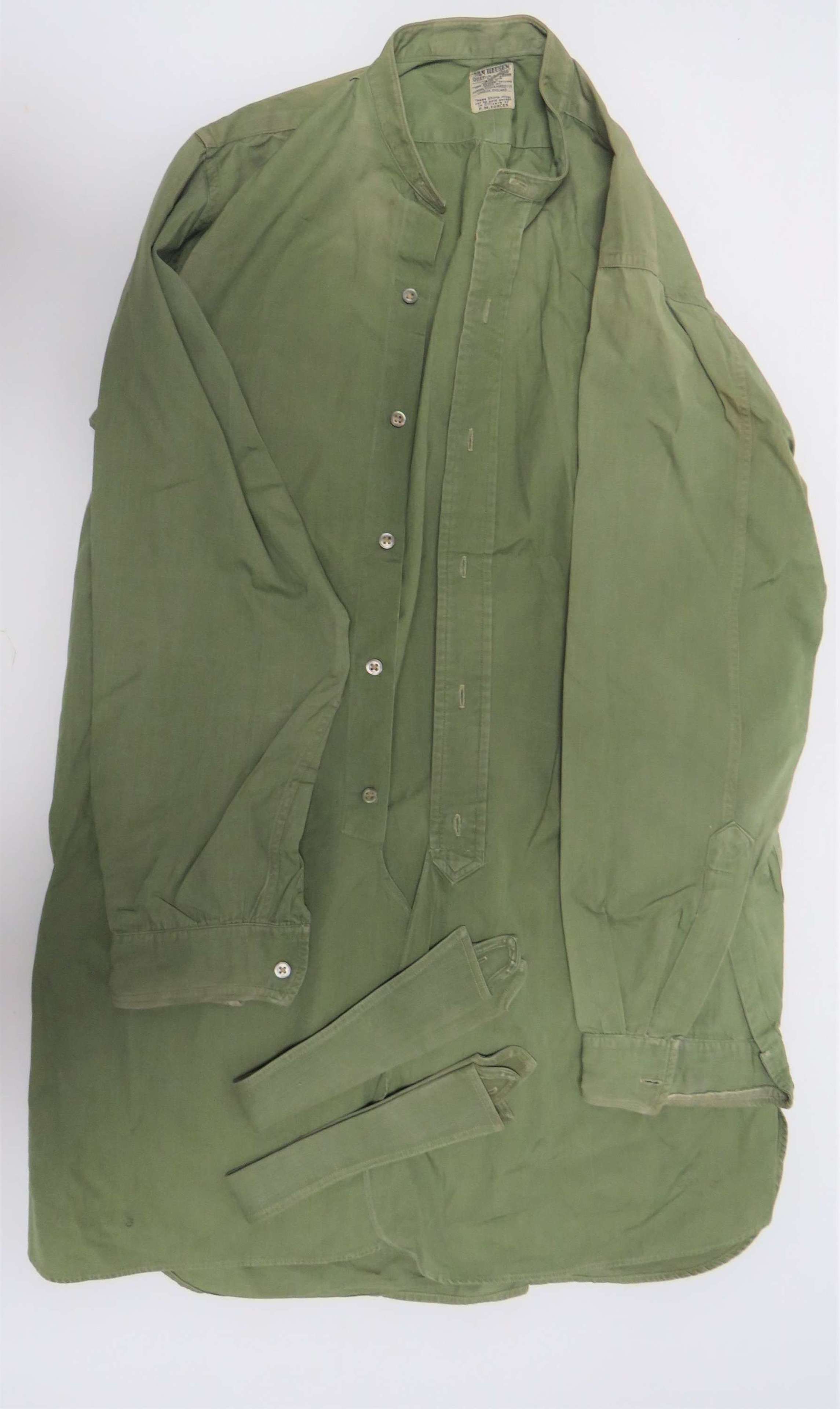 WW 2 Army Officers Half Front Collarless Shirt