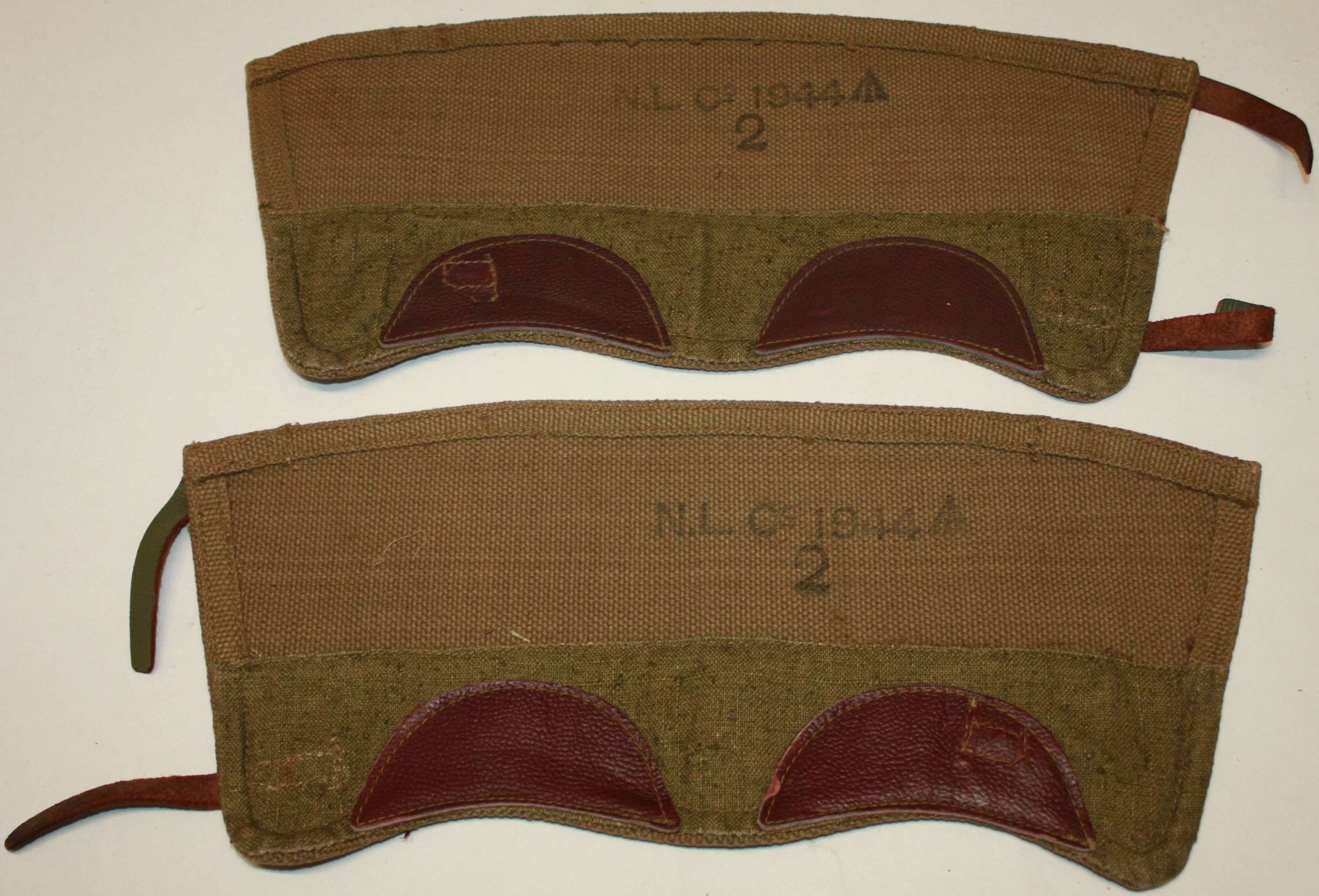 A GOOD CLEAN PAIR OF THE BRITISH WEBBING GATTERS 1944 DATED SIZE 2