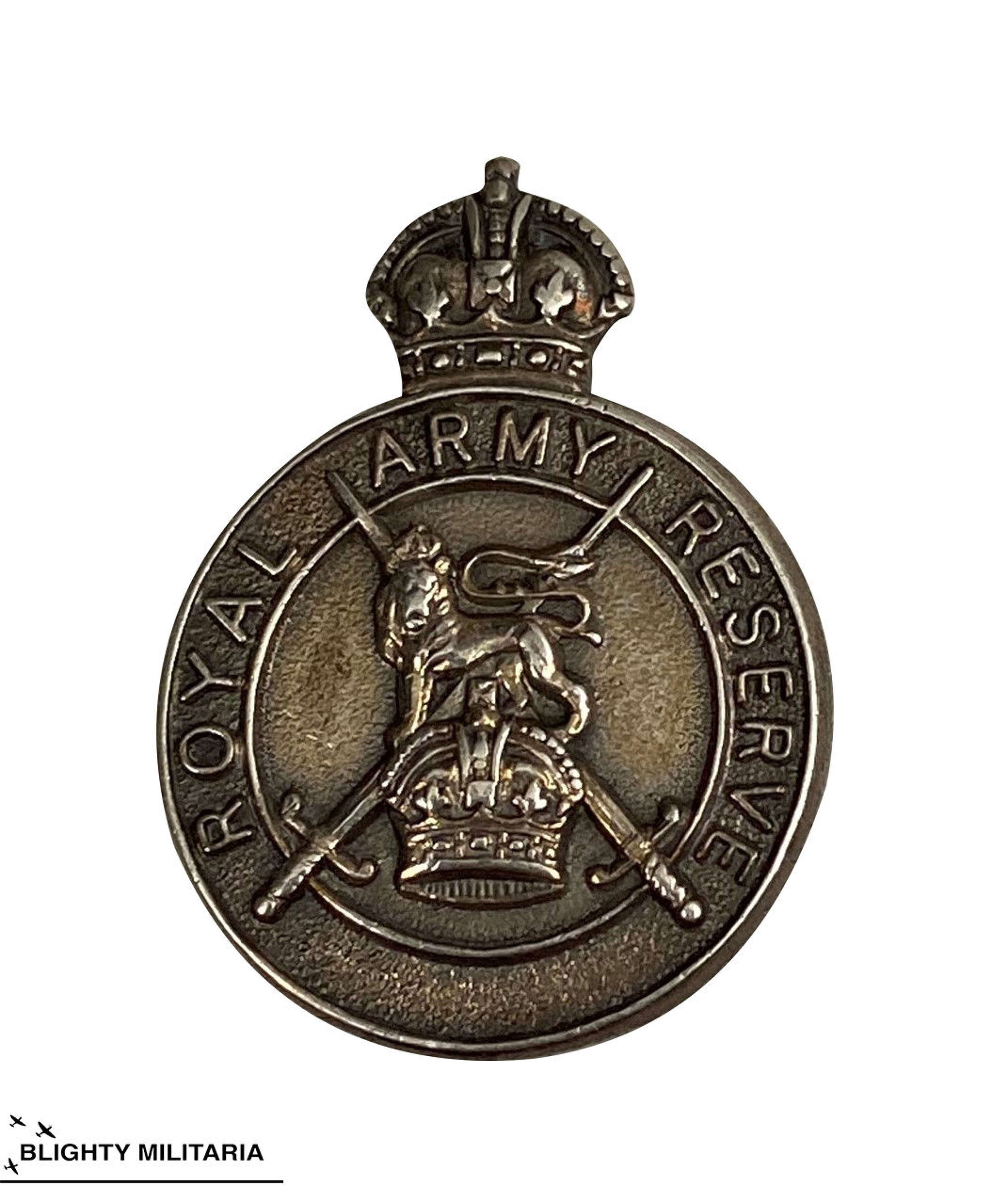 Original 1938 Silver Hallmarked Royal Army Reserve Lapel Badge