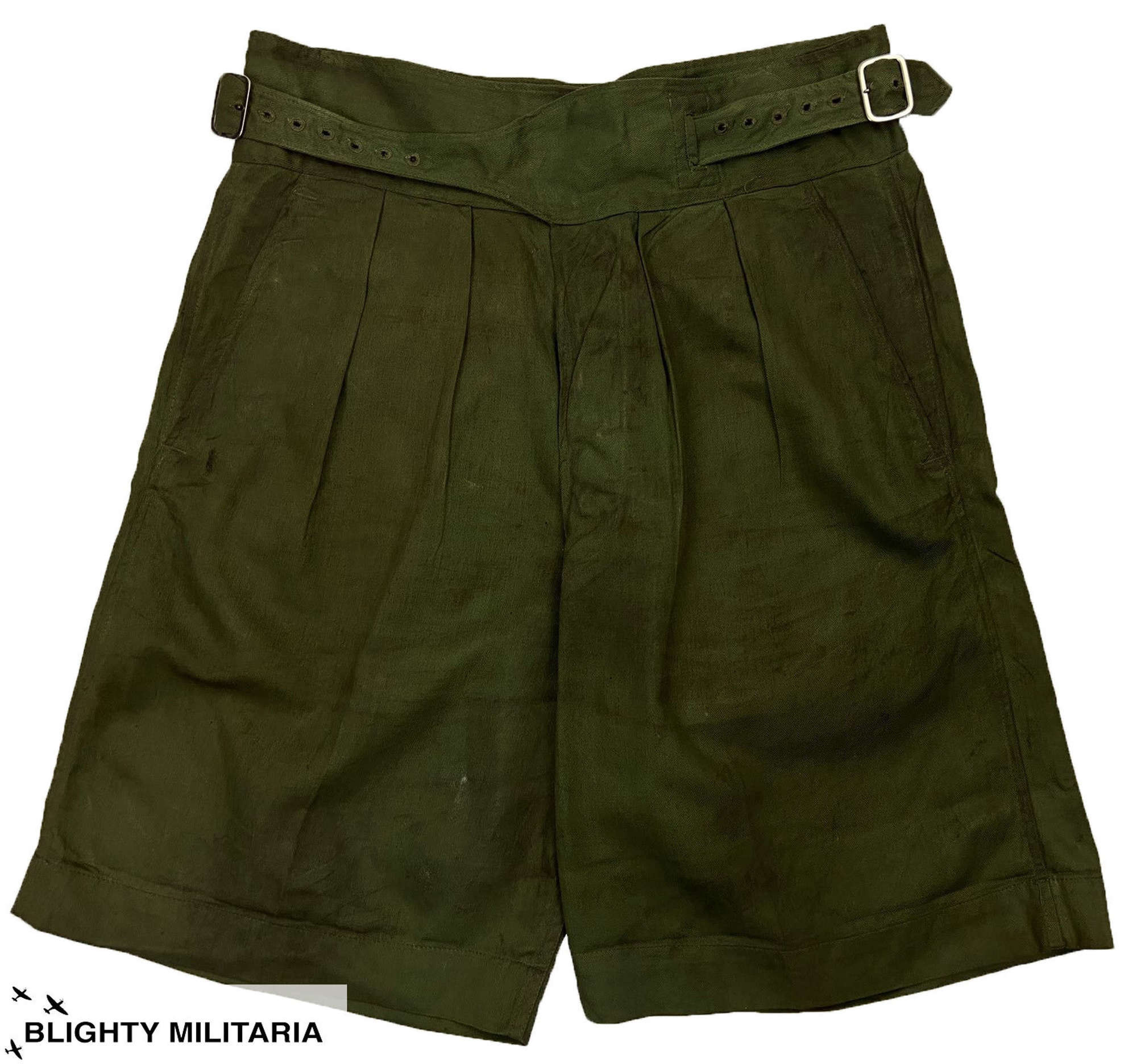 Original 1954 Dated British 1950 Pattern Jungle Green Shorts - Size 6