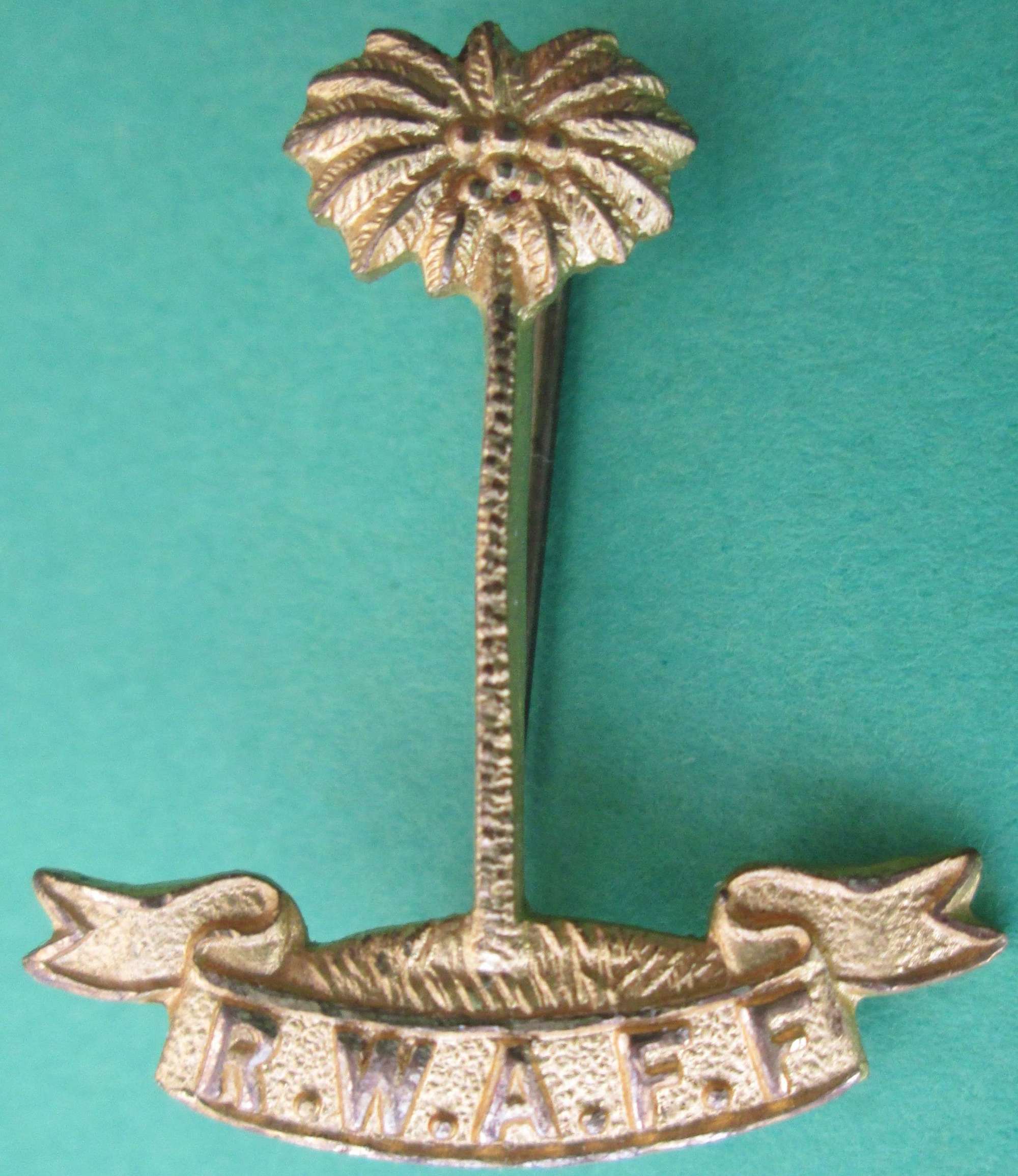 A Royal West African frontier sweetheart pin badge