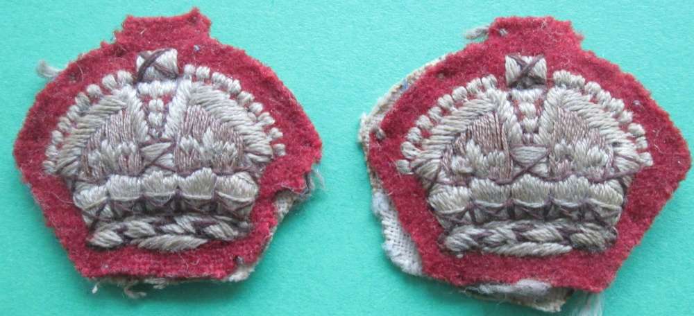 A pair of Infantry major's King's crowns