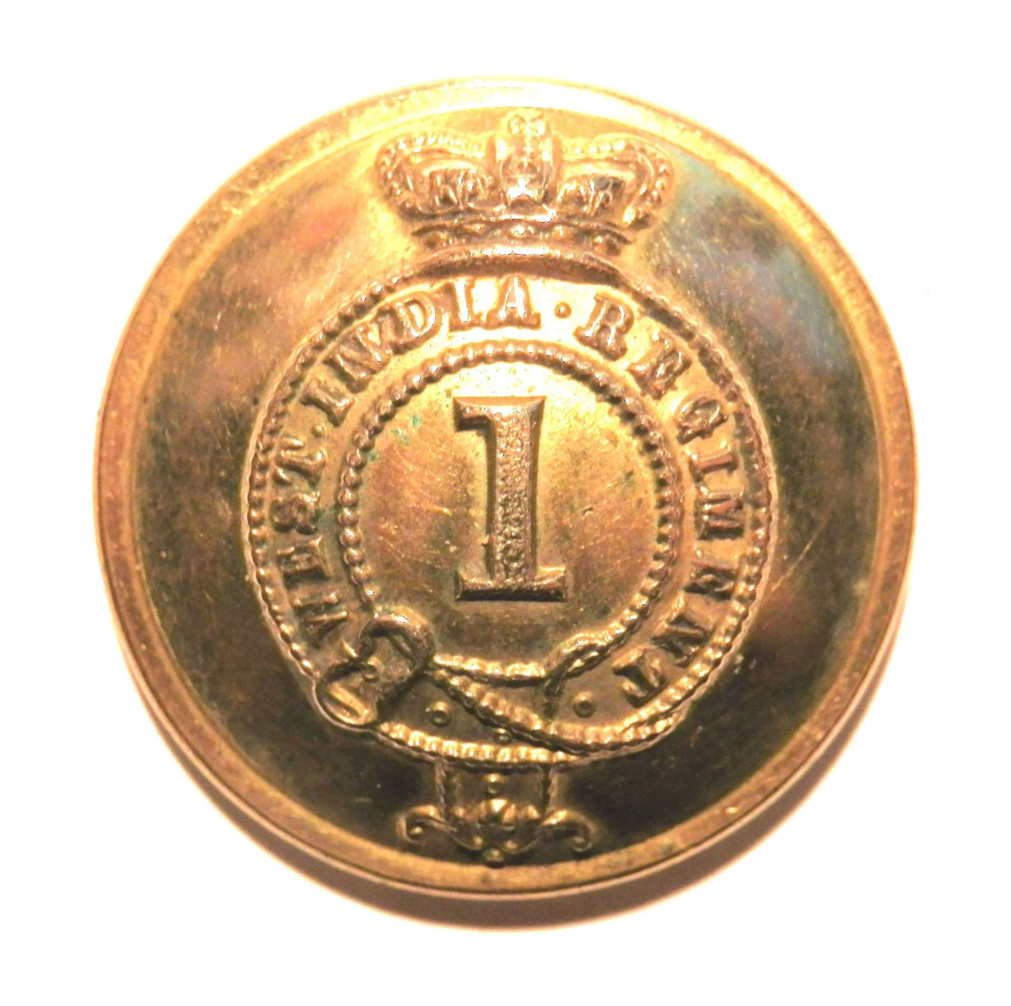 1st West India Regiment Officers Gilt Button.