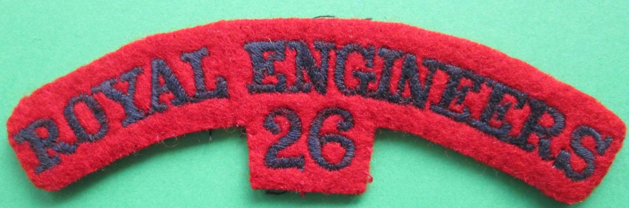 A Royal Engineers 26 shoulder title