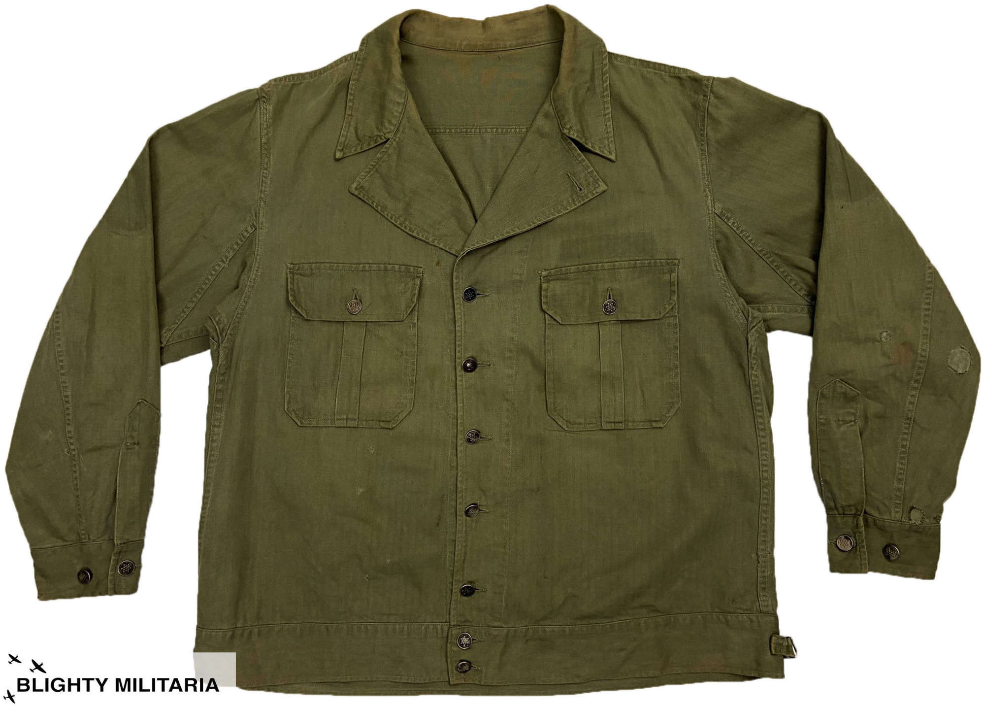 Original WW2 First Pattern Herringbone Twill Jacket - Size 44 HBT