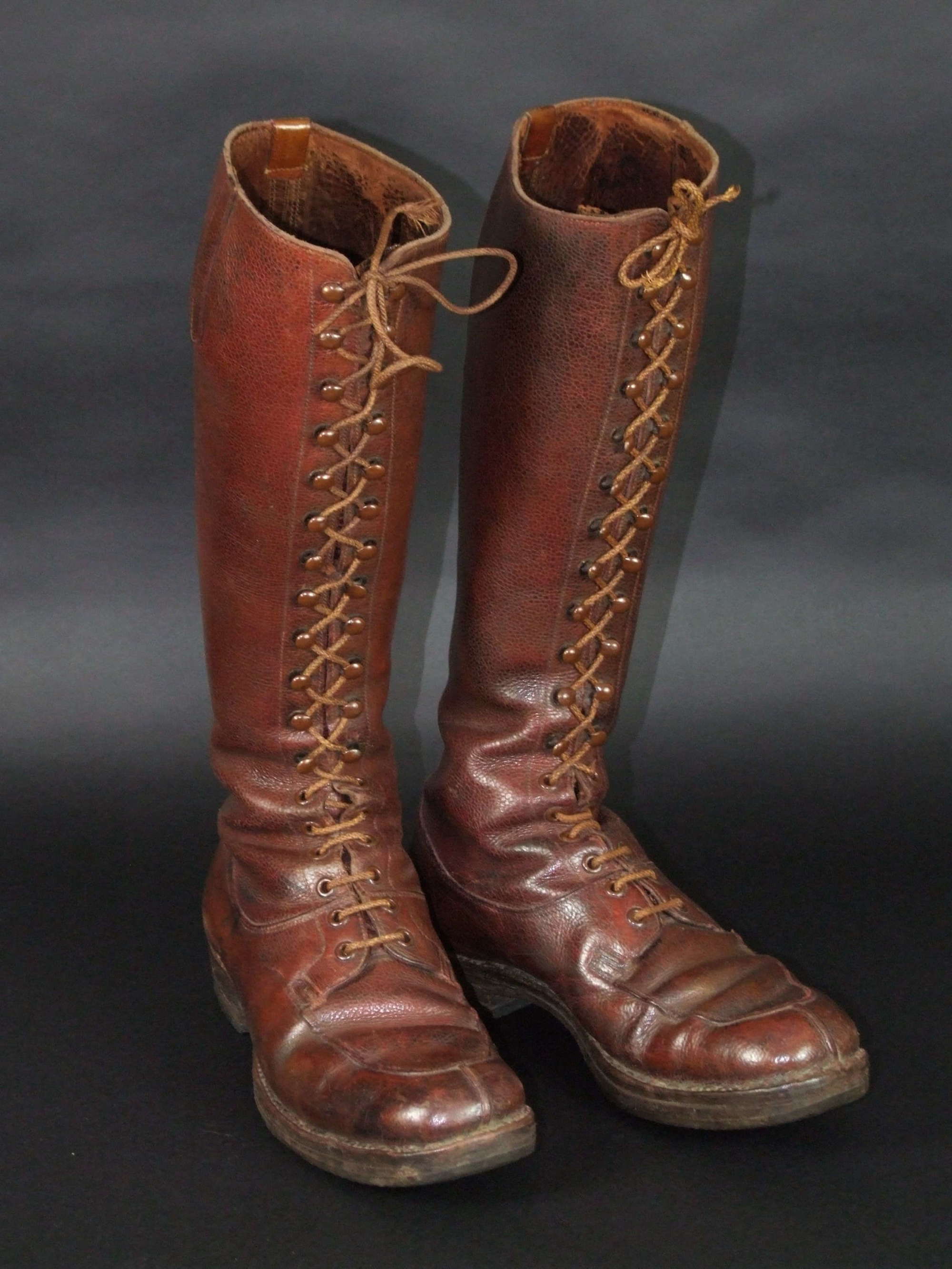 WW1 British Officer’s High Lace up Trench Boots. RFC, Tank Corps etc. 