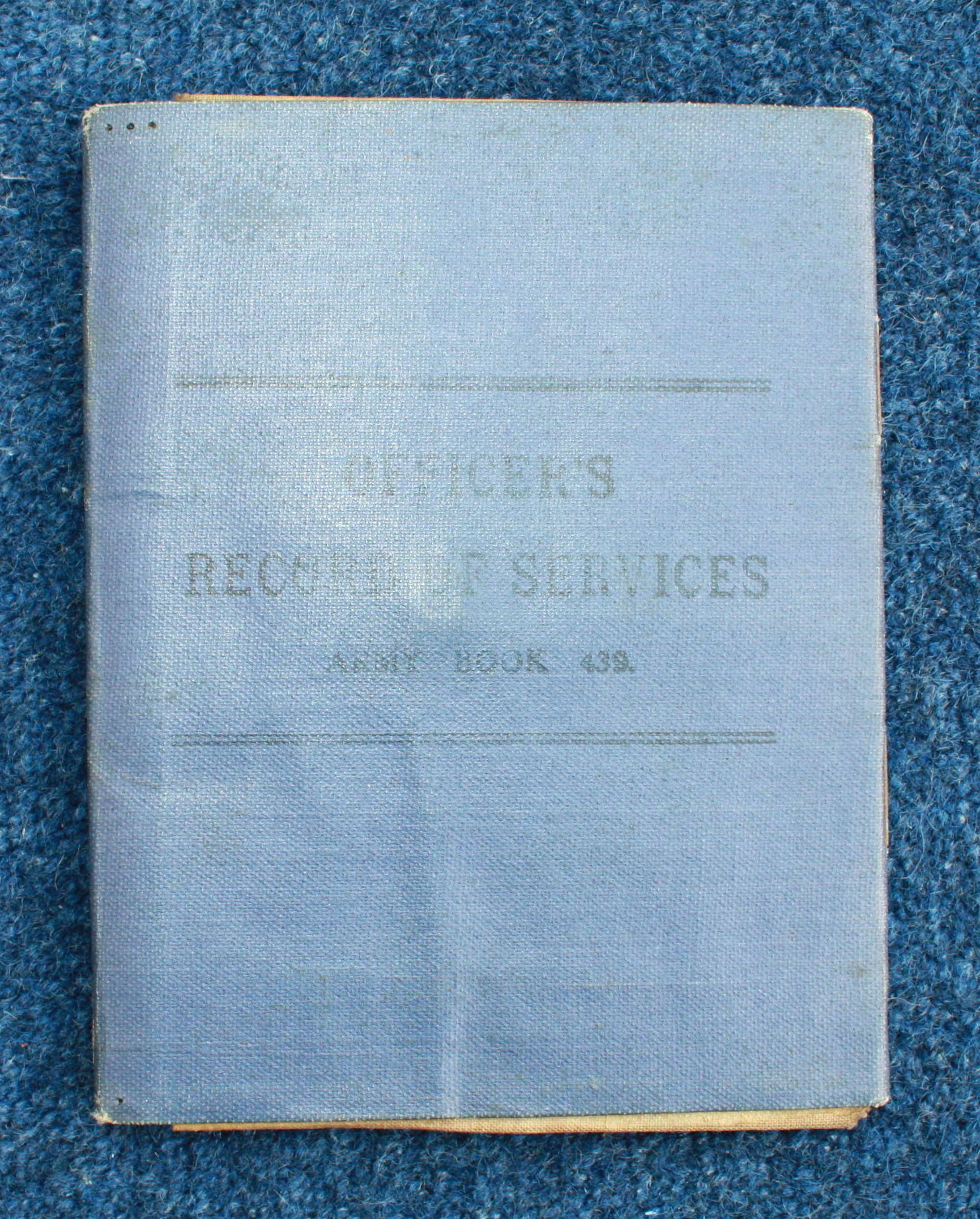 WW1 British Army Officers Paybook: Harry Elliot R.F.A.