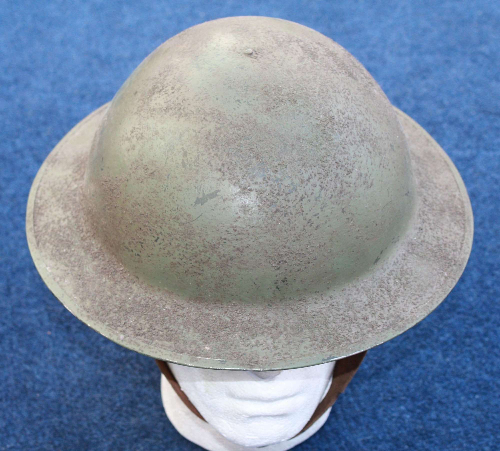 WW1 British Brodie Helmet with lining & Leather Chin Strap.