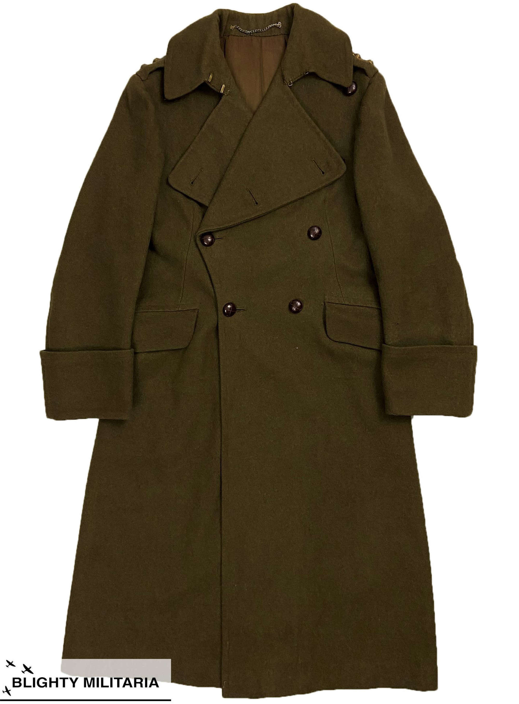 Original WW2 British Army Officers Greatcoat - Size 34