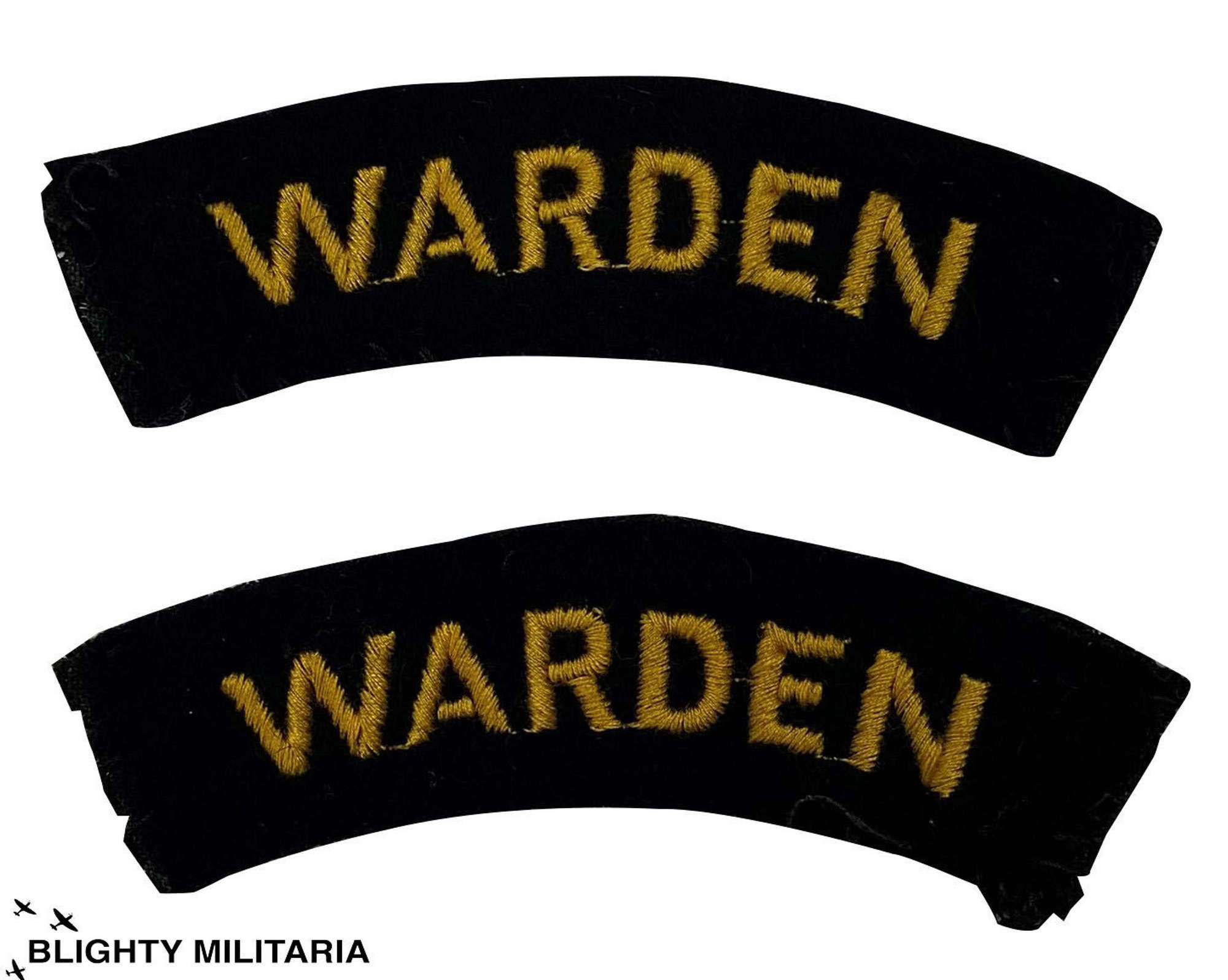 Original Civil Defence ARP Warden Shoulder Titles