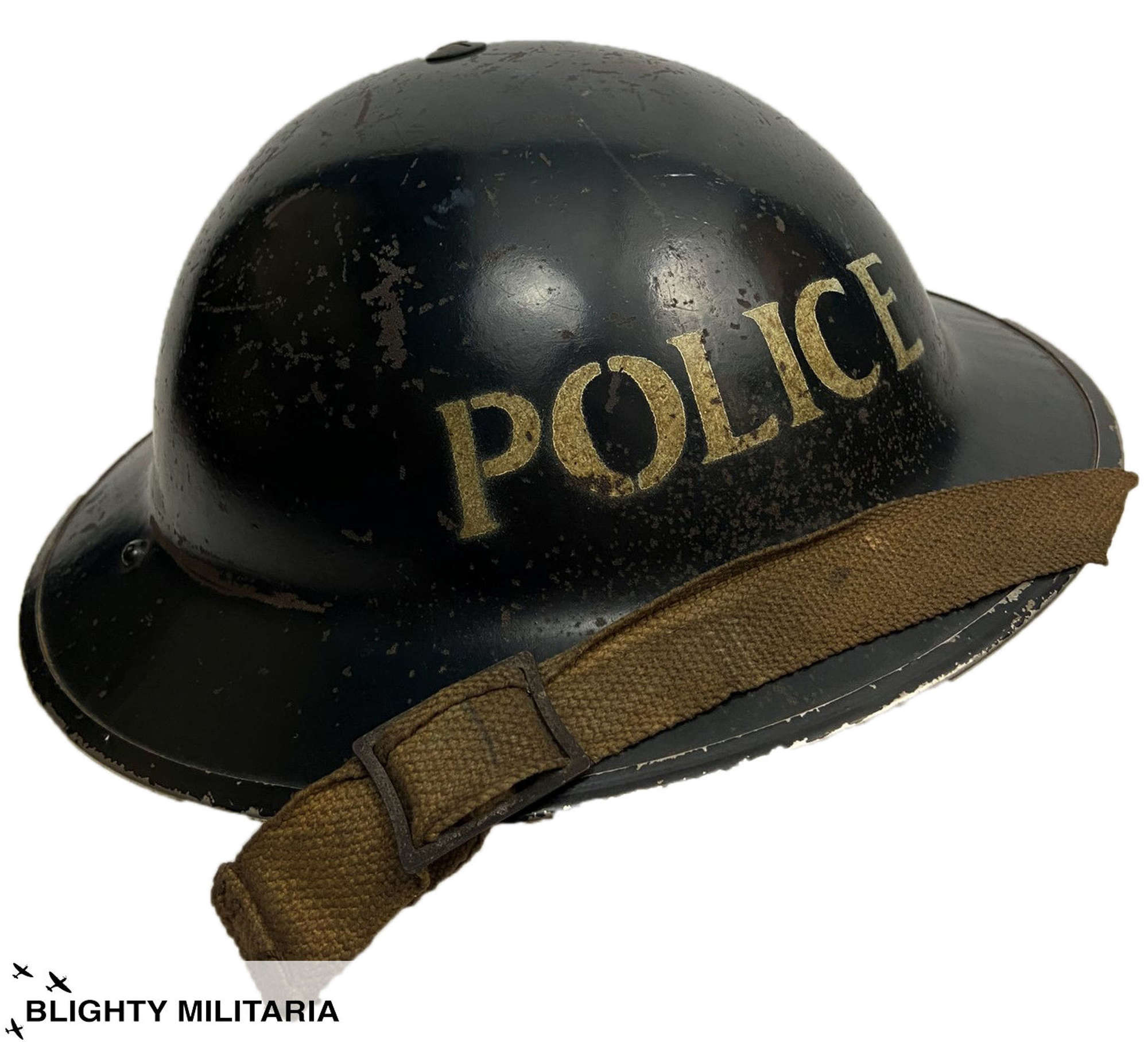 Original 1939 Dated British Policeman's MKII Steel Helmet
