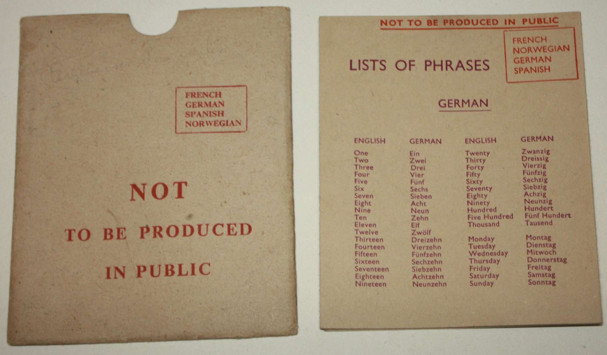 A RARE WWII NOT TO BE PRODUCED IN PUBLIC CARD