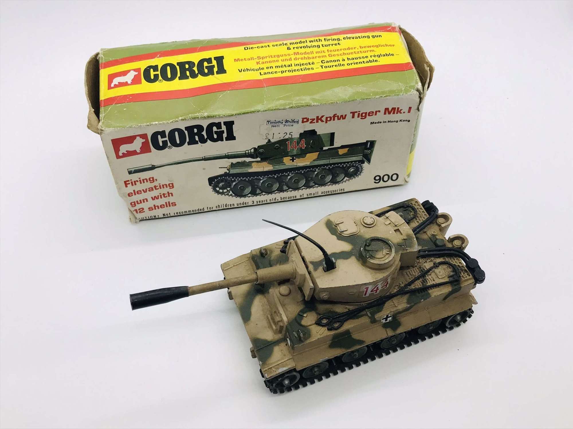 Boxed Corgi Tiger tank model