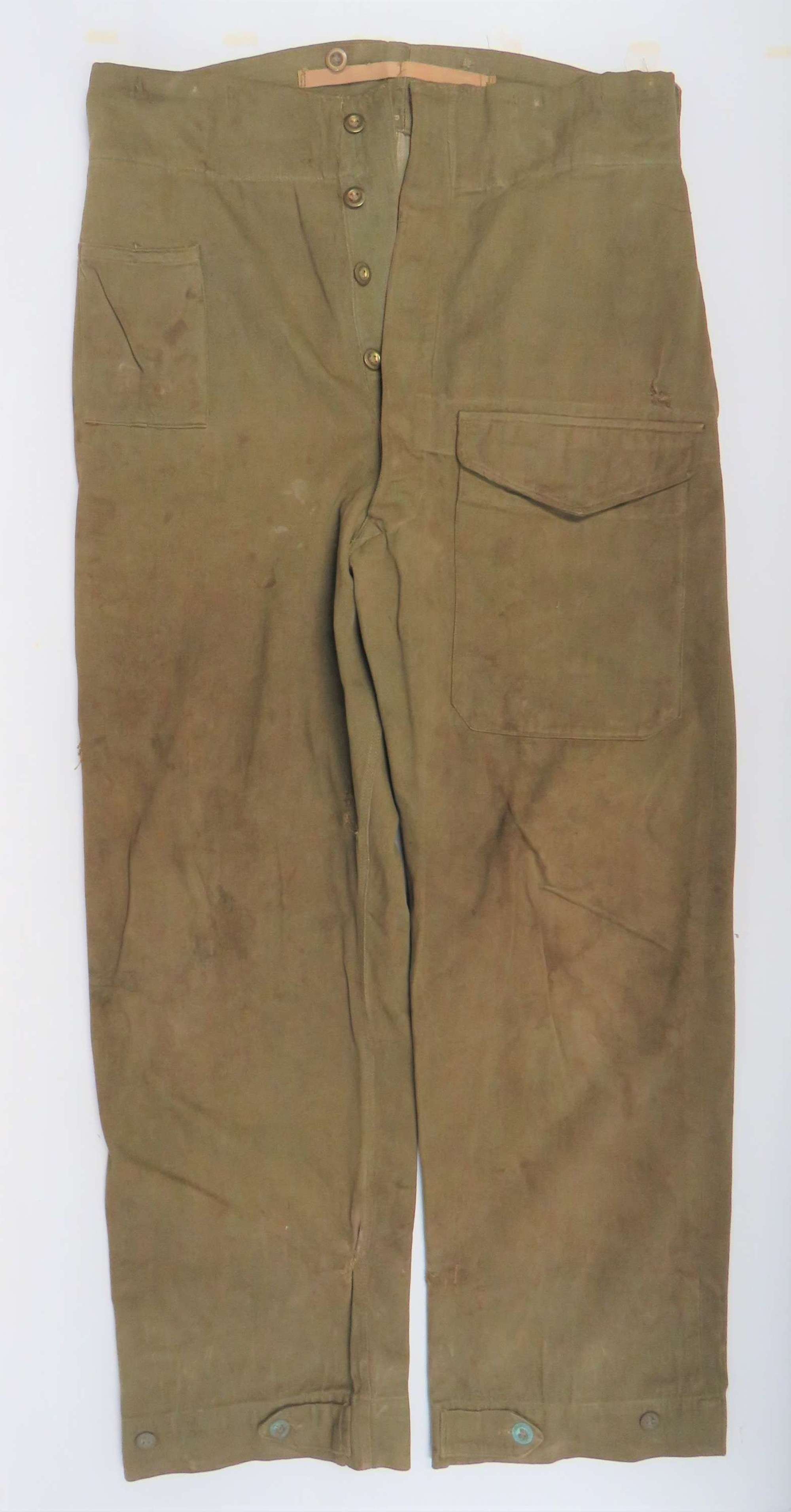 Very Rare 1st Pattern 1940 Dated Denim Overall Battledress Trousers