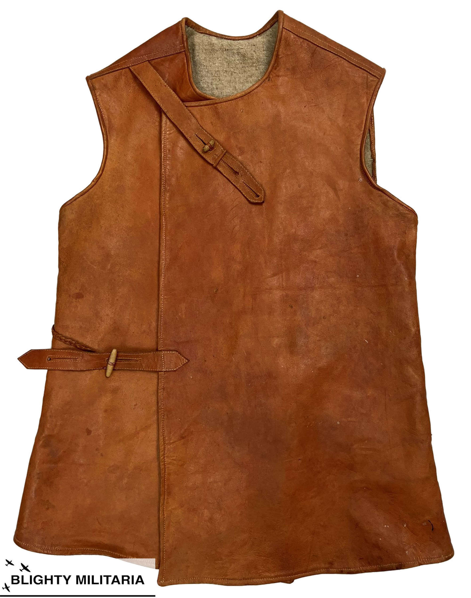 Original Great War Royal Flying Corps Leather Waistcoat Jerkin