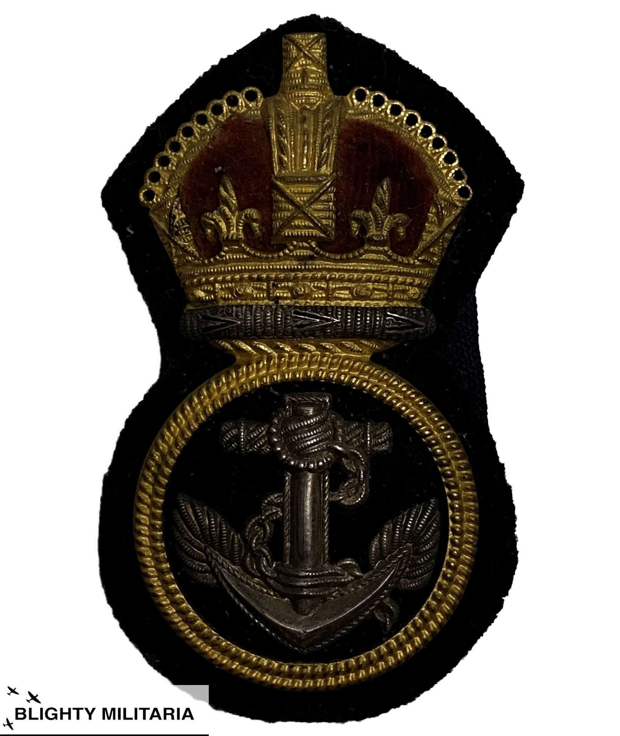 Original WW2 Economy Pattern Royal Navy Petty Officer's Cap Badge