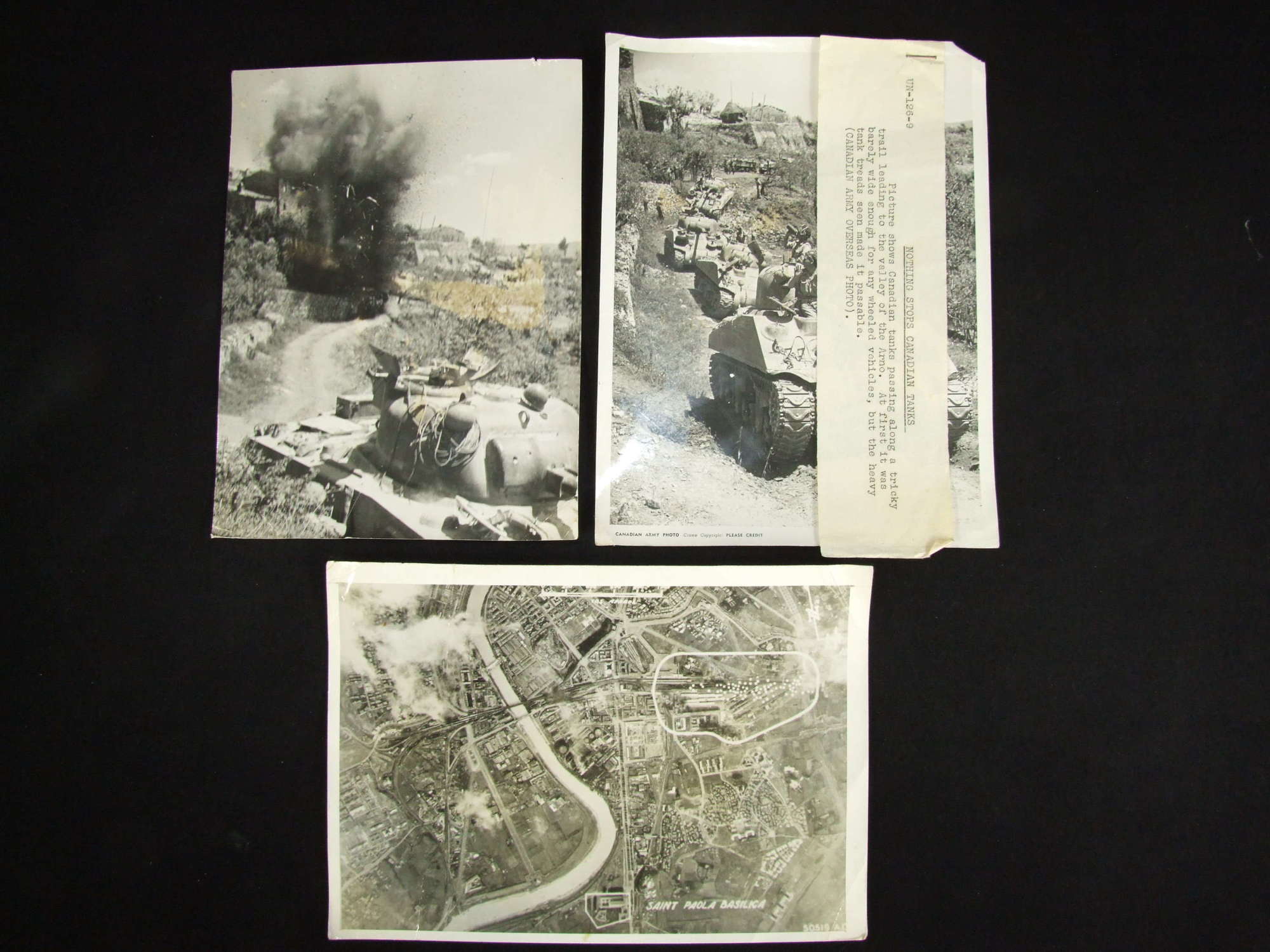 Three Original Canadian and US Press Photos - Invasion of Italy