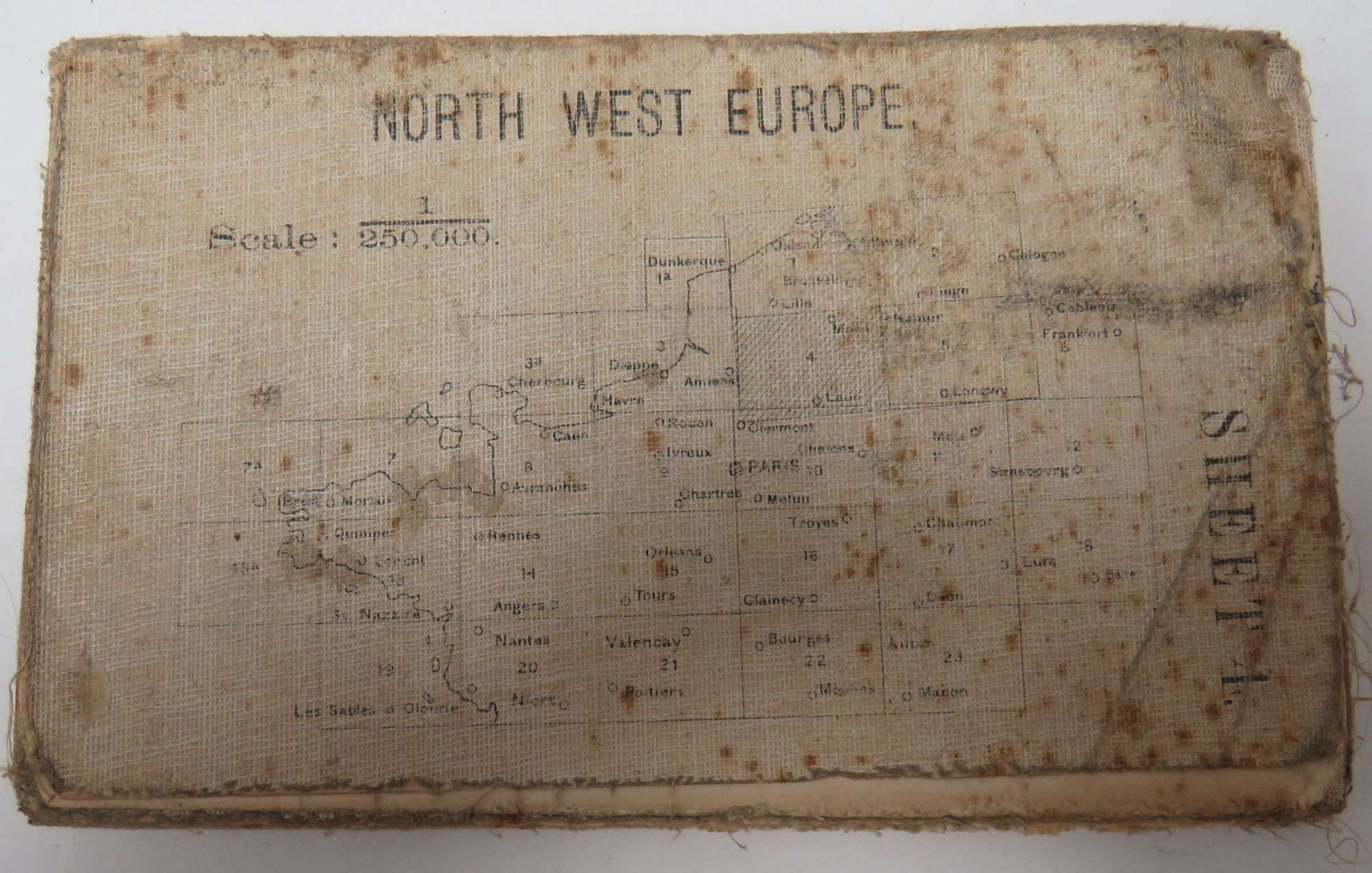 WW1 August 1914 Officers Map of North West Europe