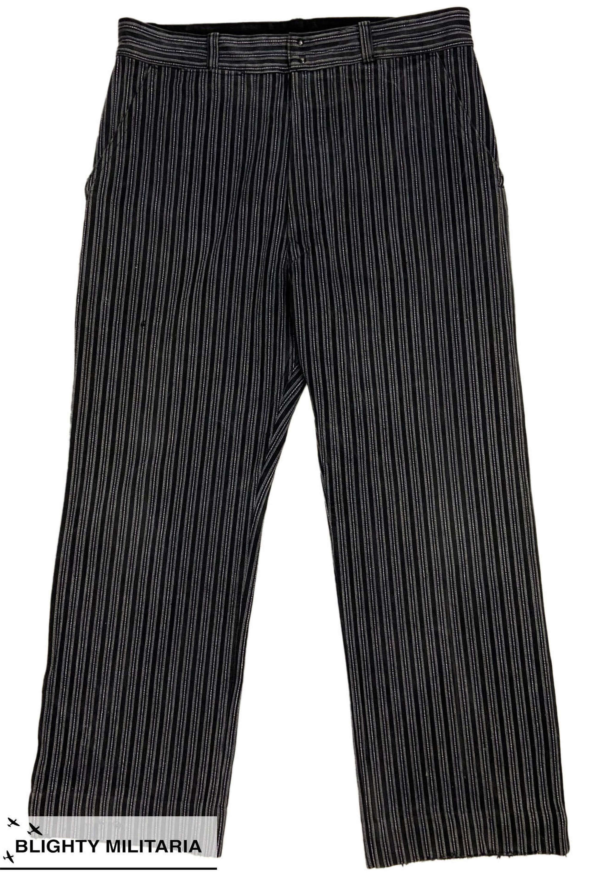 Original 1940s French Striped Work Trousers