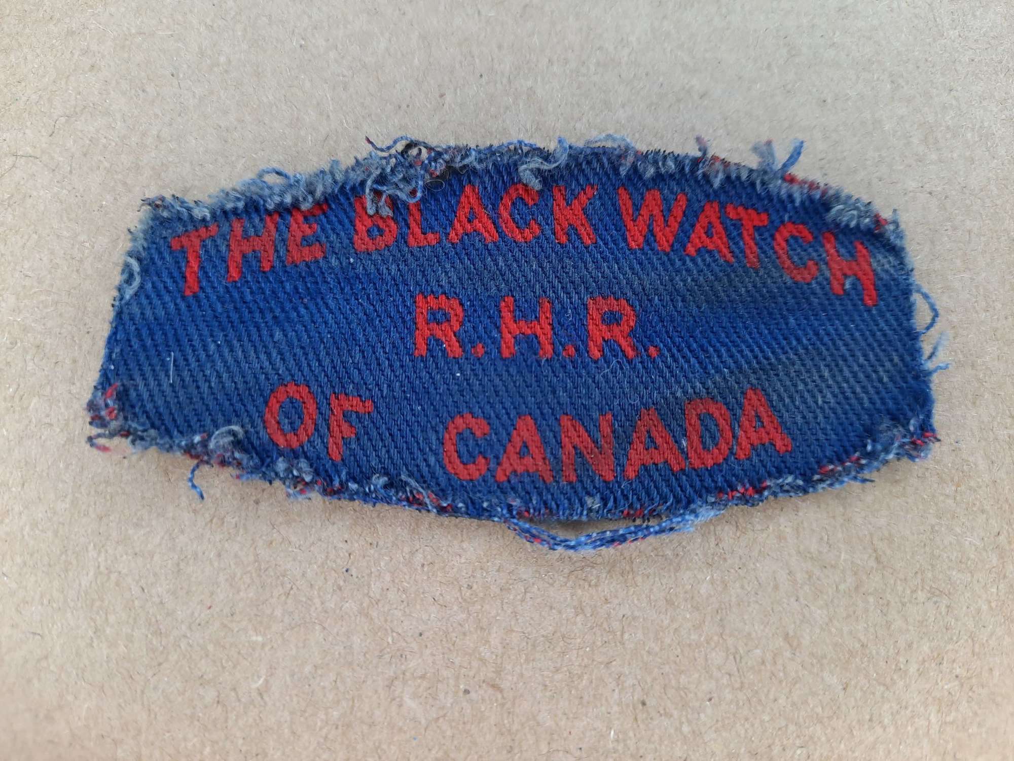 The Black Watch of Canada RHR Printed Shoulder Title