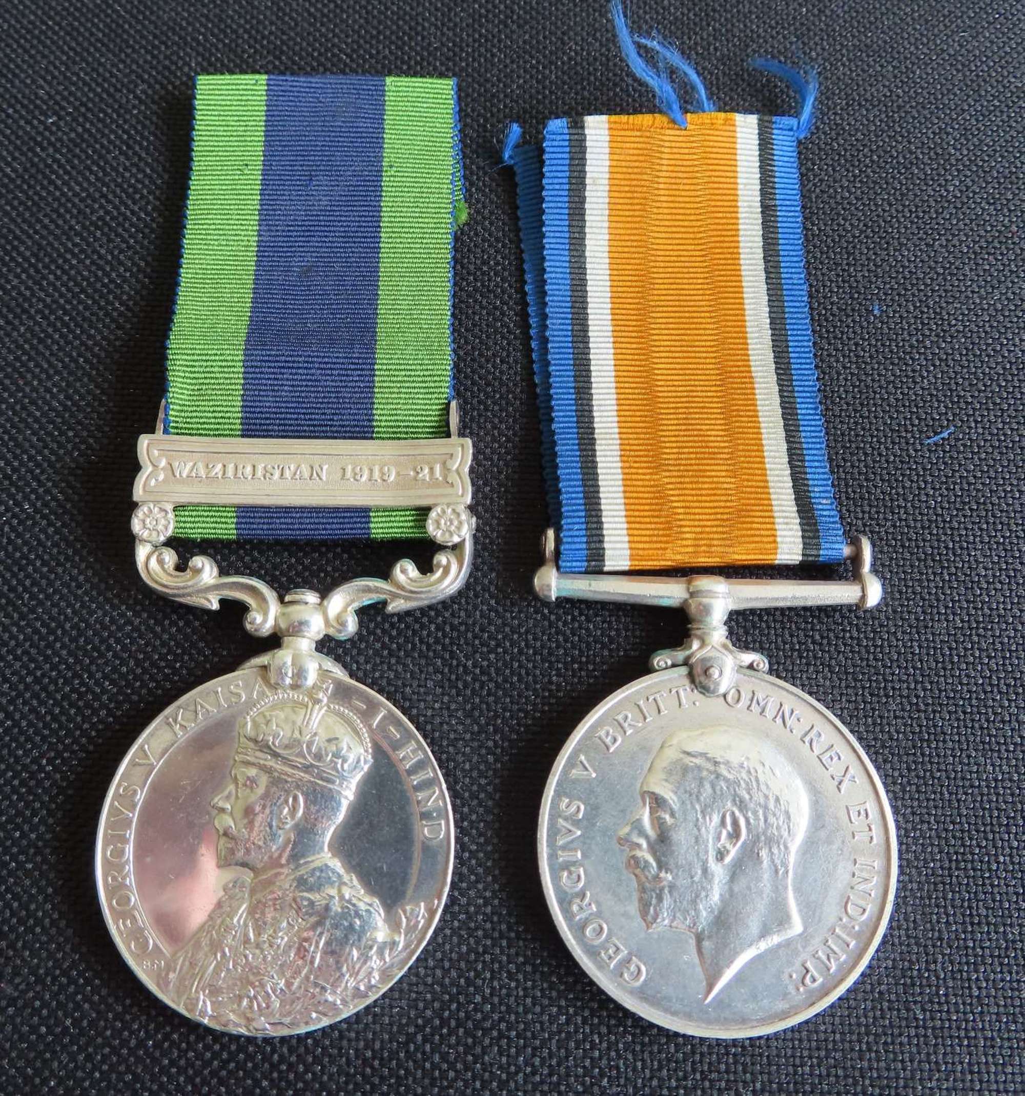 WW1 British war medal and Waziristan 1919-21 IGS to Lieut Fitzpatrick
