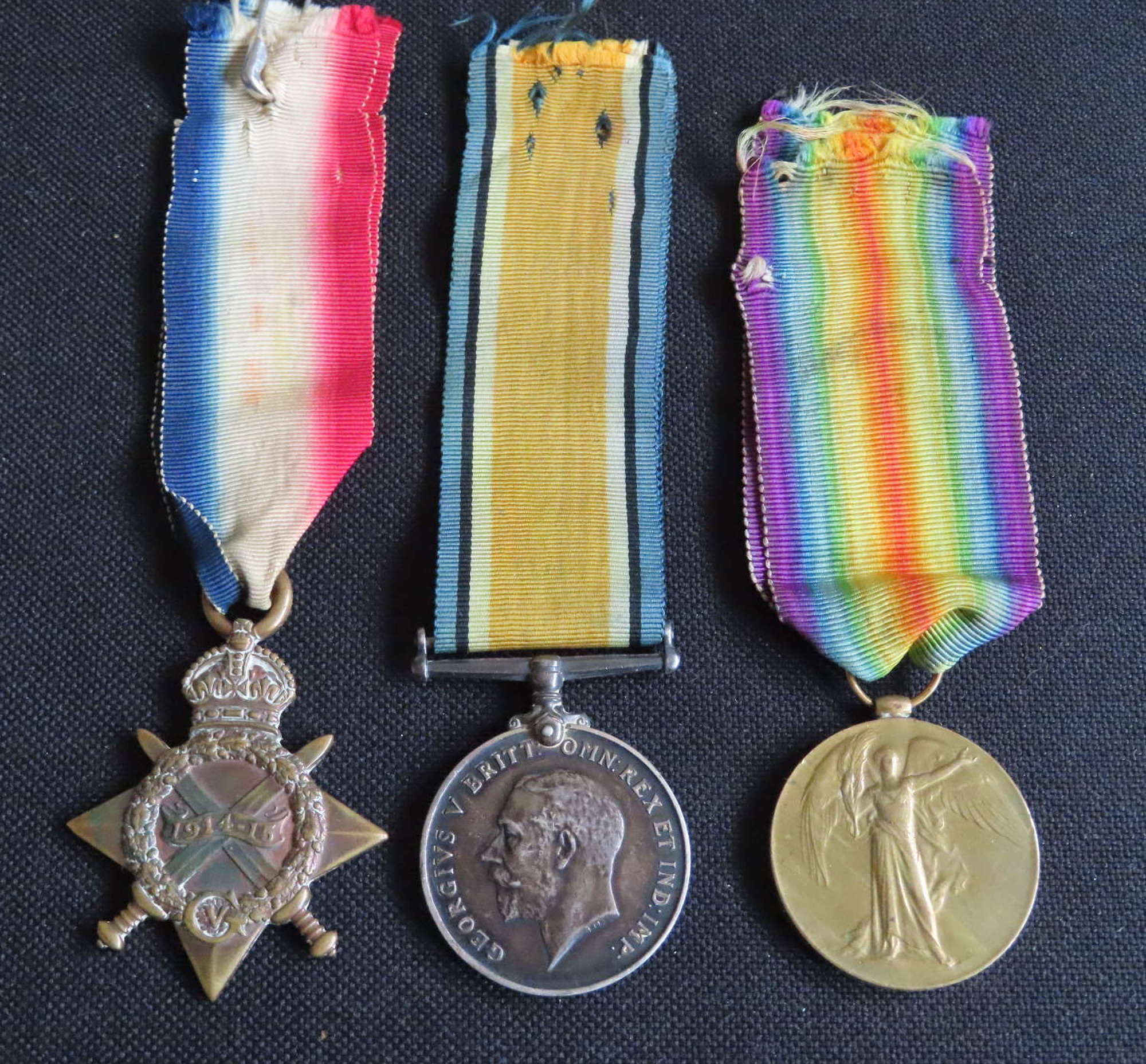 WW1 Casualty 1914/15 Trio of Medals to 21269 Pte J Doggett Worc Regt