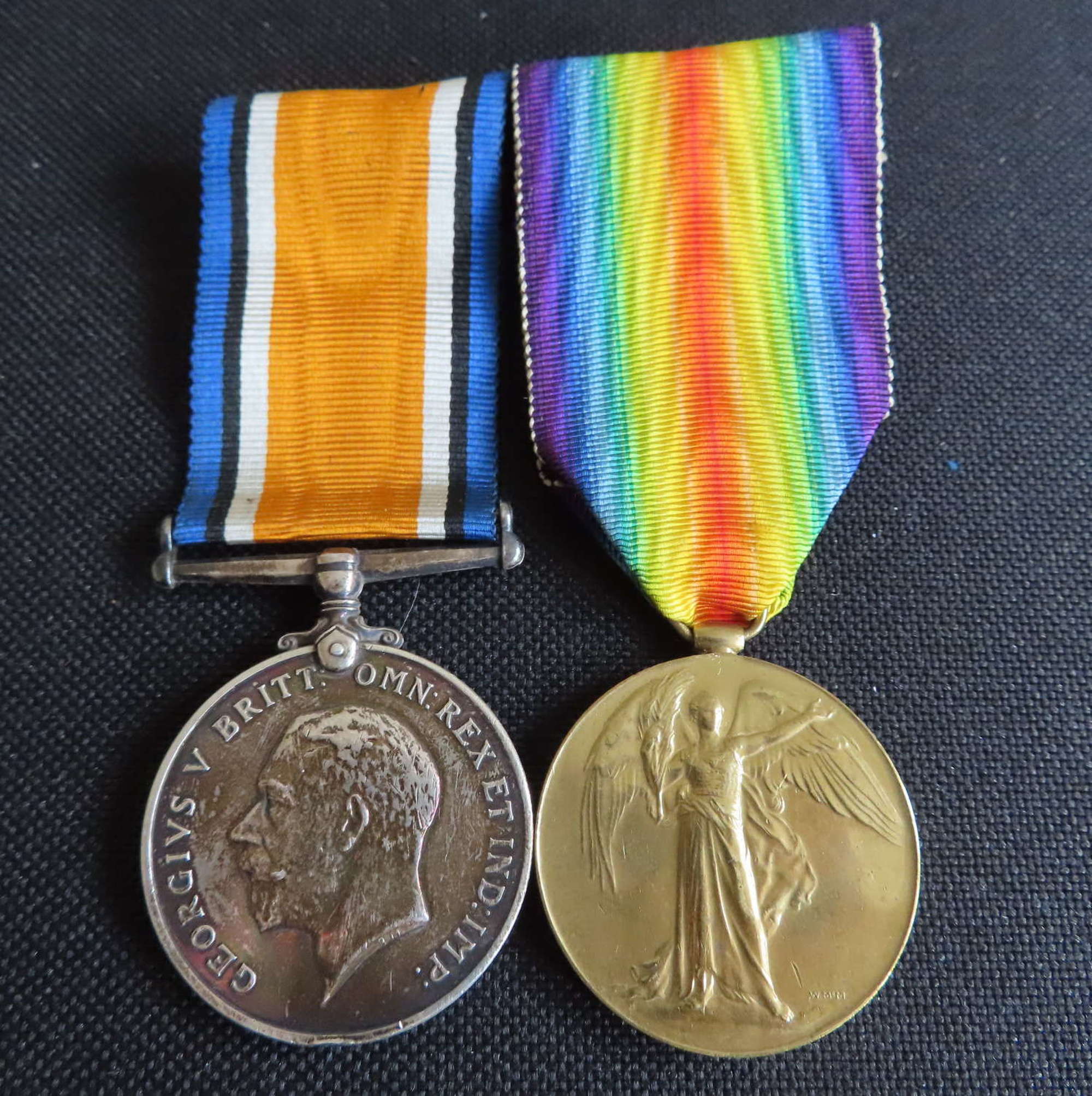 WW1 pair of medals awarded to 182459 Pte A E Pocock R.E.