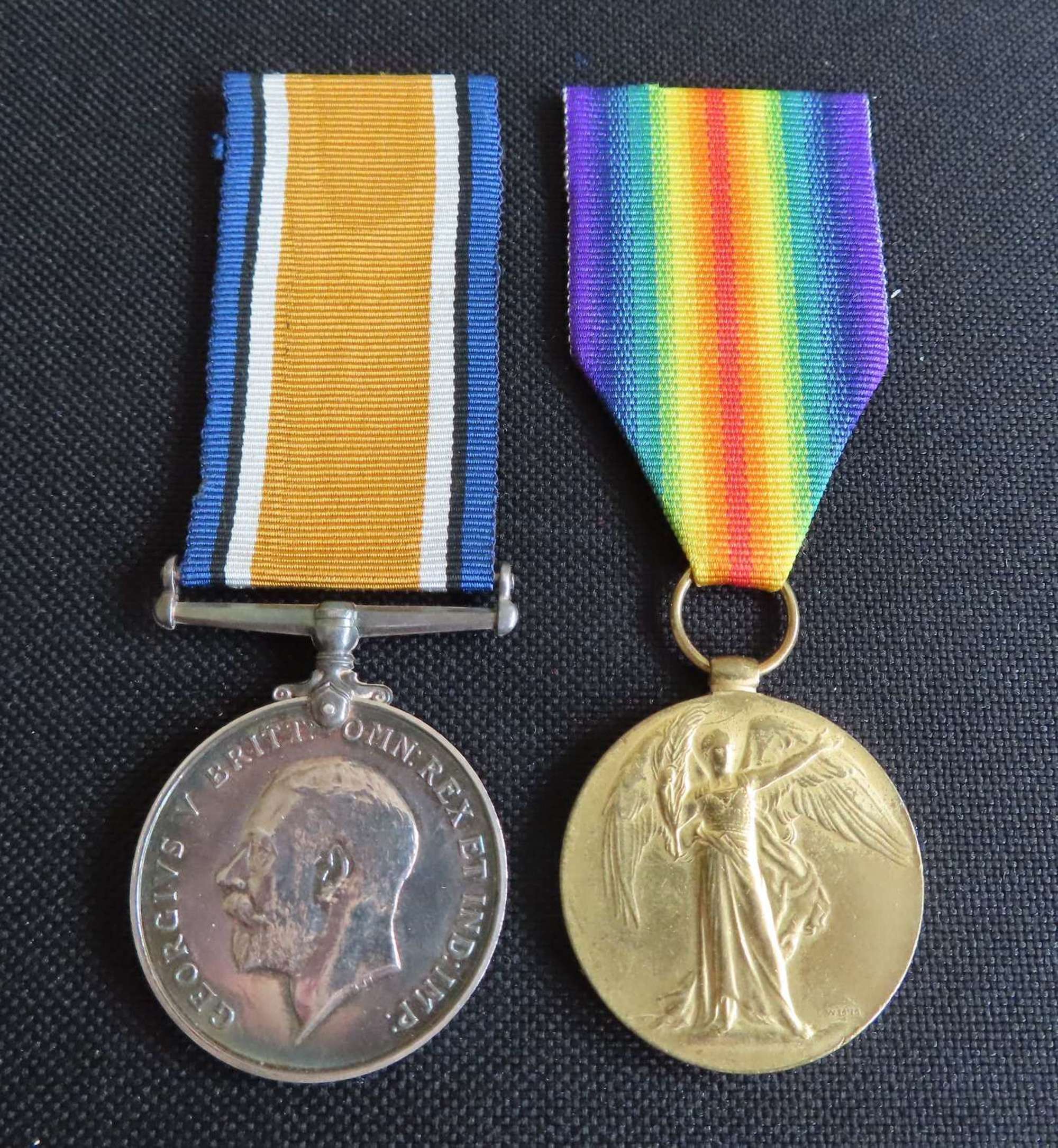 WW1 pair of medals awarded to 5265 Pte T C Lane KOYLI