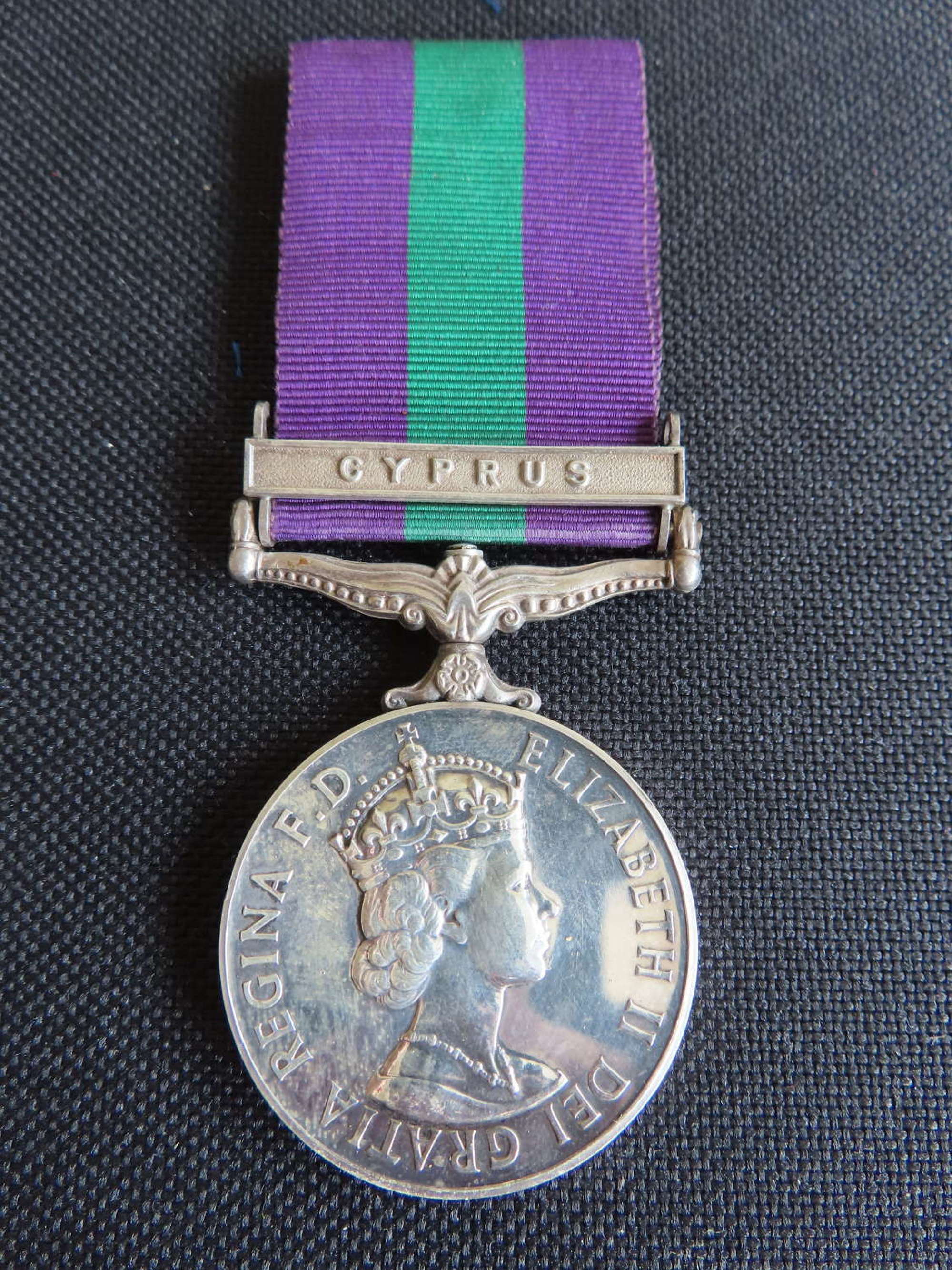 Cyprus general service medal awarded to Spr Smith Royal Engineers