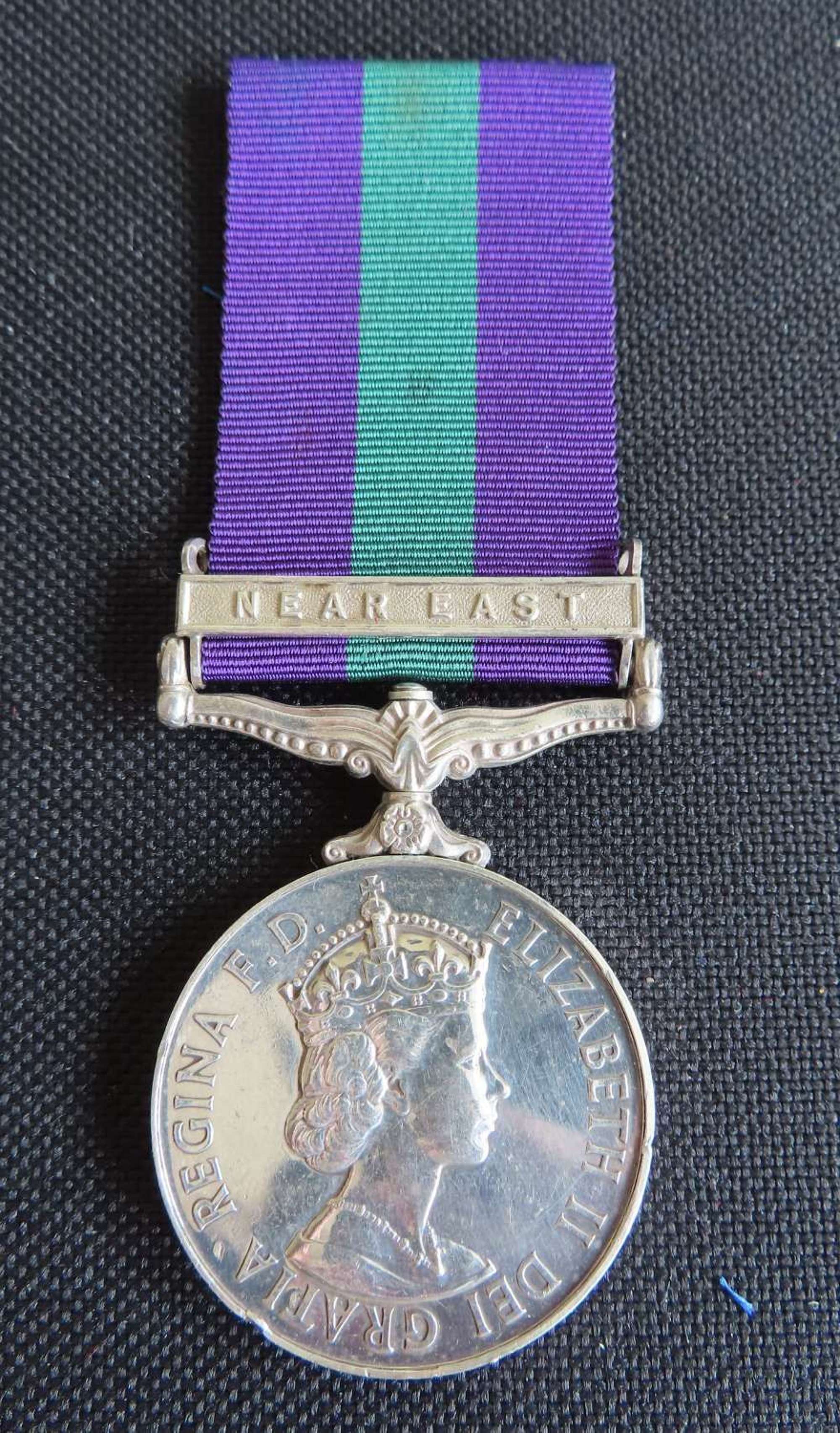 Near East general service medal awarded to Spr Gibbins R.E.