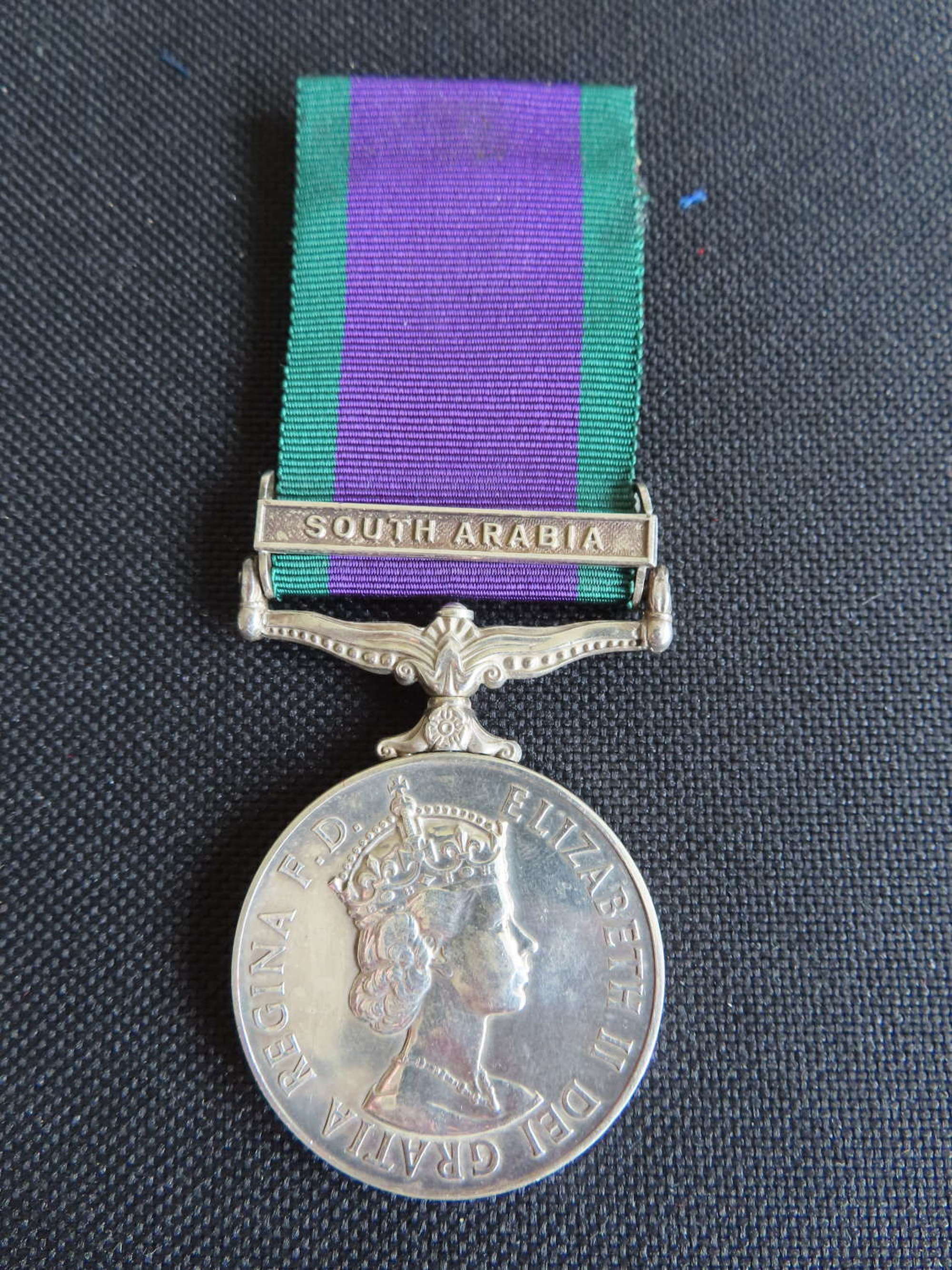 South Arabia campaign service medal awarded to Spr Davidson R.E.