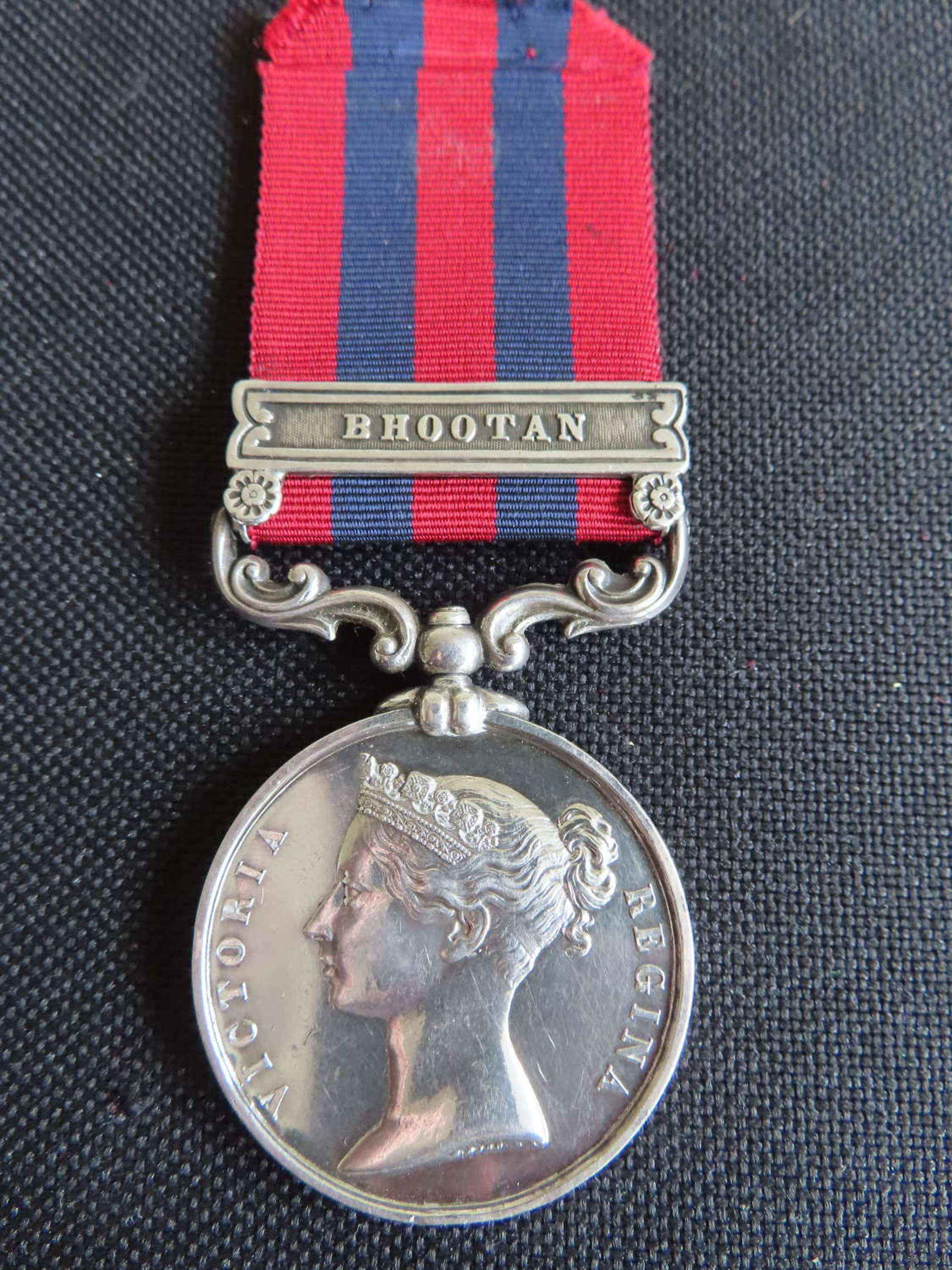 Bhootan India General Service Medal awarded to J McDougall 80th Foot S