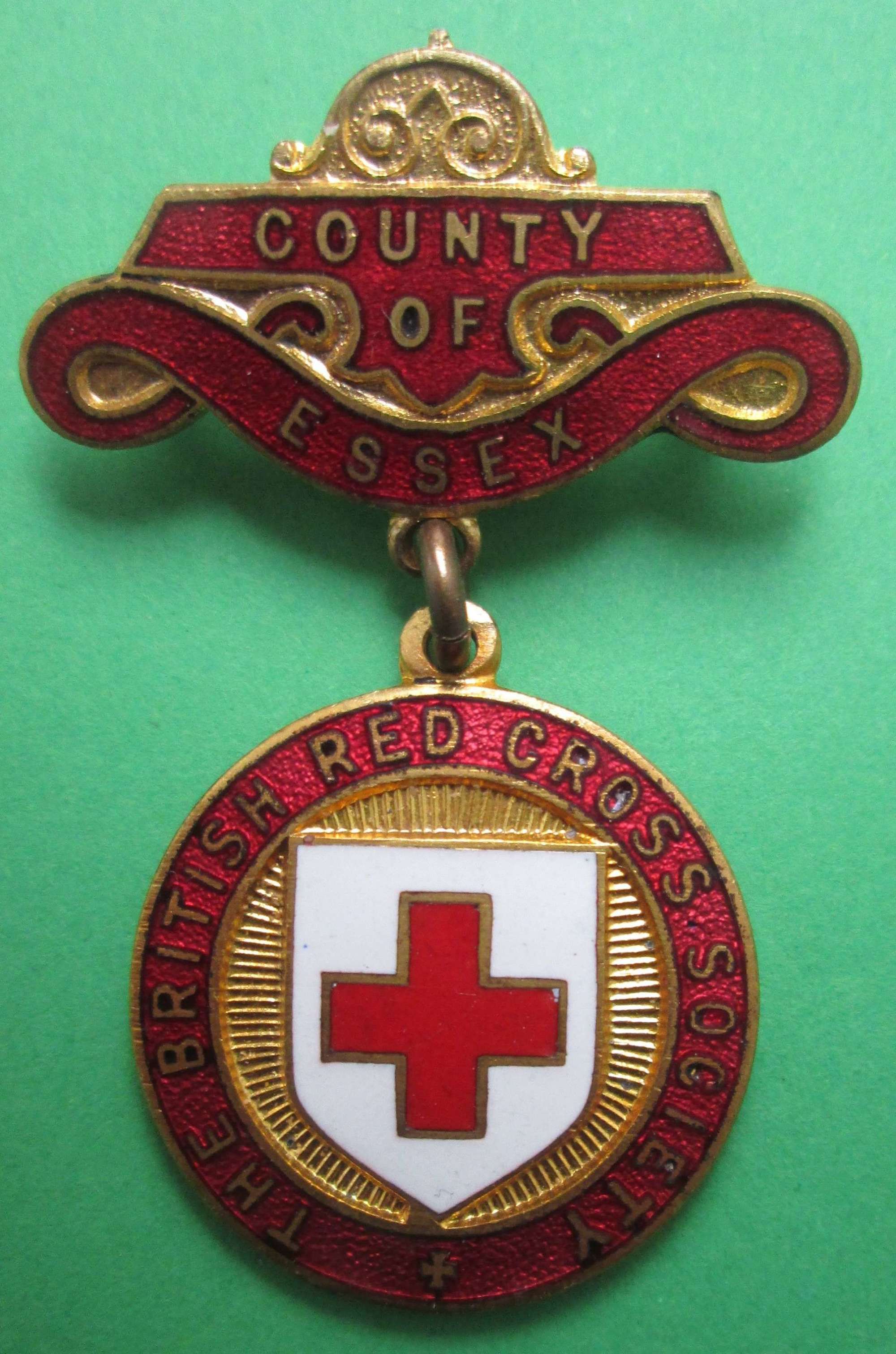 A COUNTY OF ESSEX BRITISH RED CROSS SOCIETY BADGE