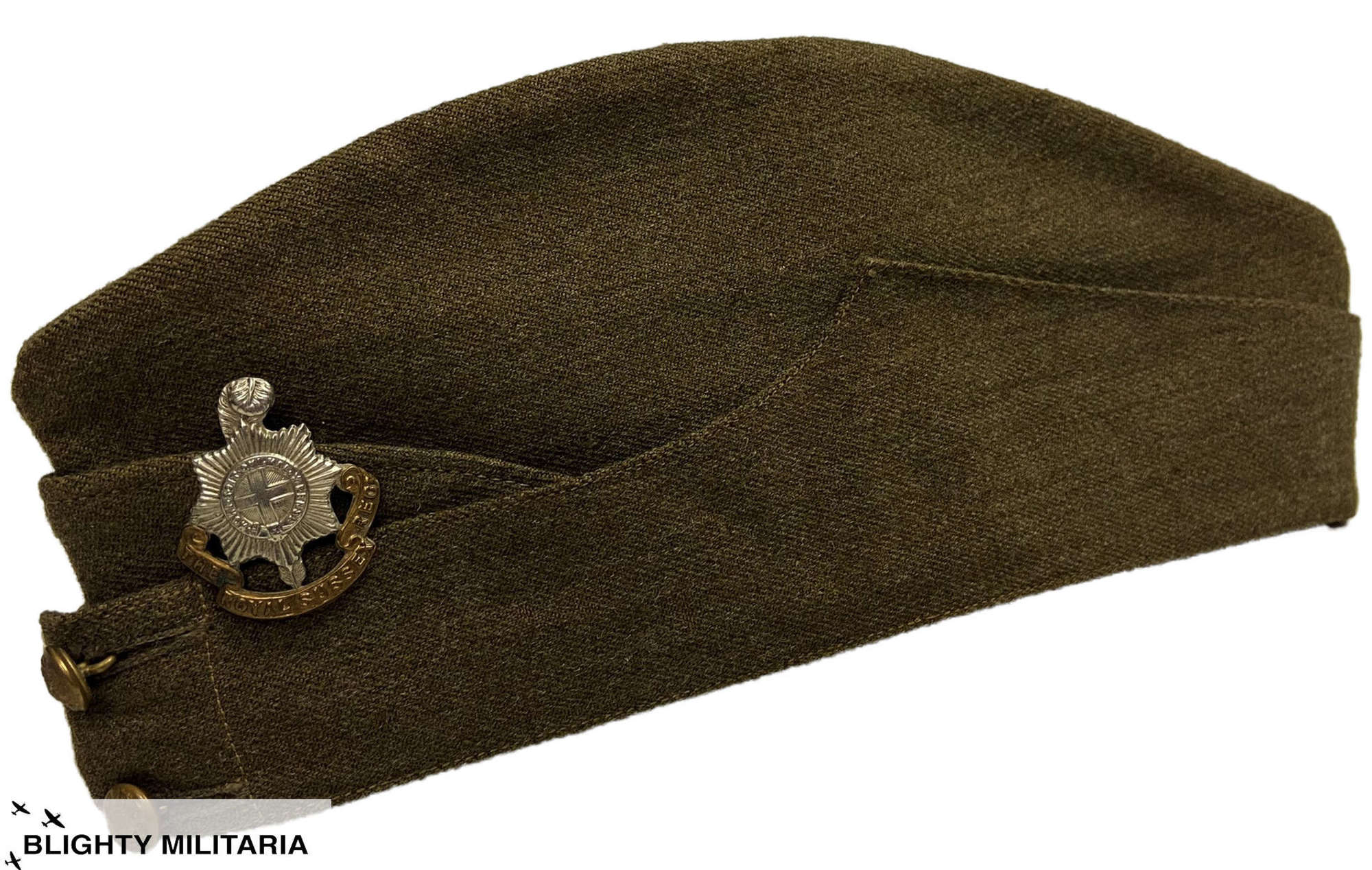 Original Early WW2 British Army Field Service Cap - Sussex Regiment