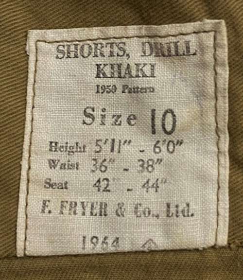 Talla 10 Ropa Ropa de género neutro para adultos Pantalones cortos Original de 1964 fechado en el reino unido de 1950 patrón Khaki Drill Shorts 