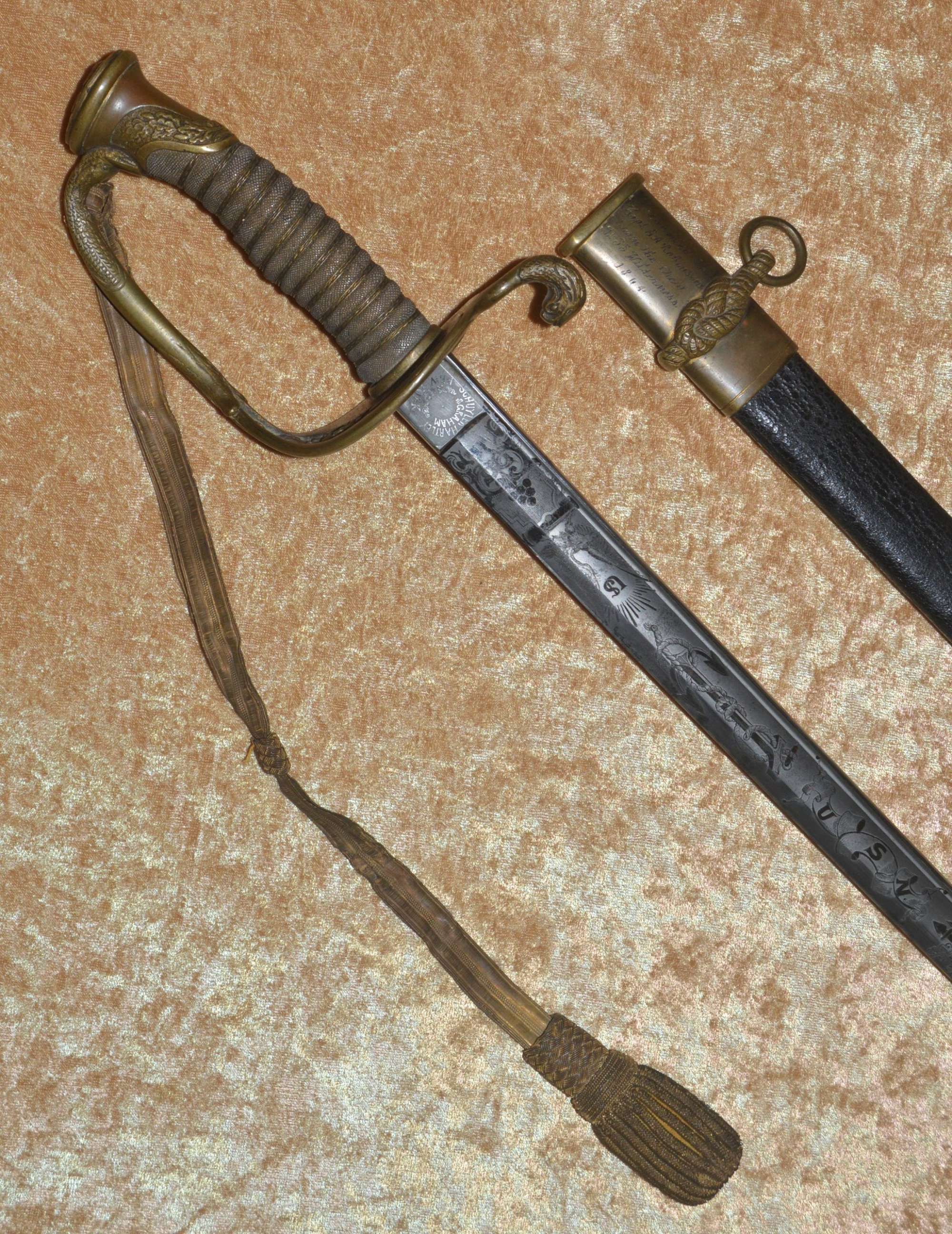 ﻿Fine Presentation Civil War M1852 Naval Officer’s Sword