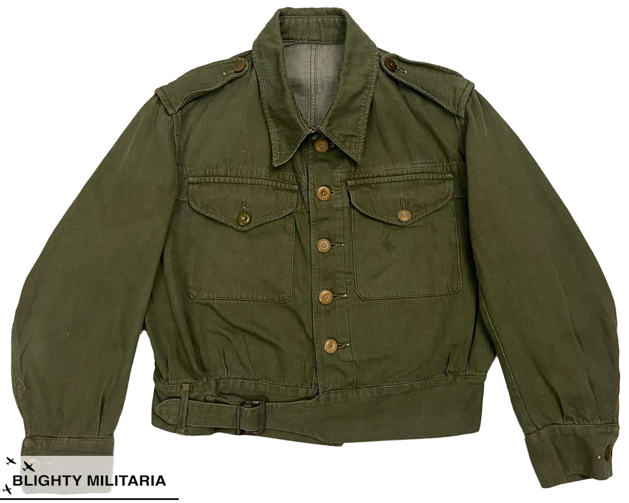 Original 1955 Dated British Denim Battledress Jacket - Size 4