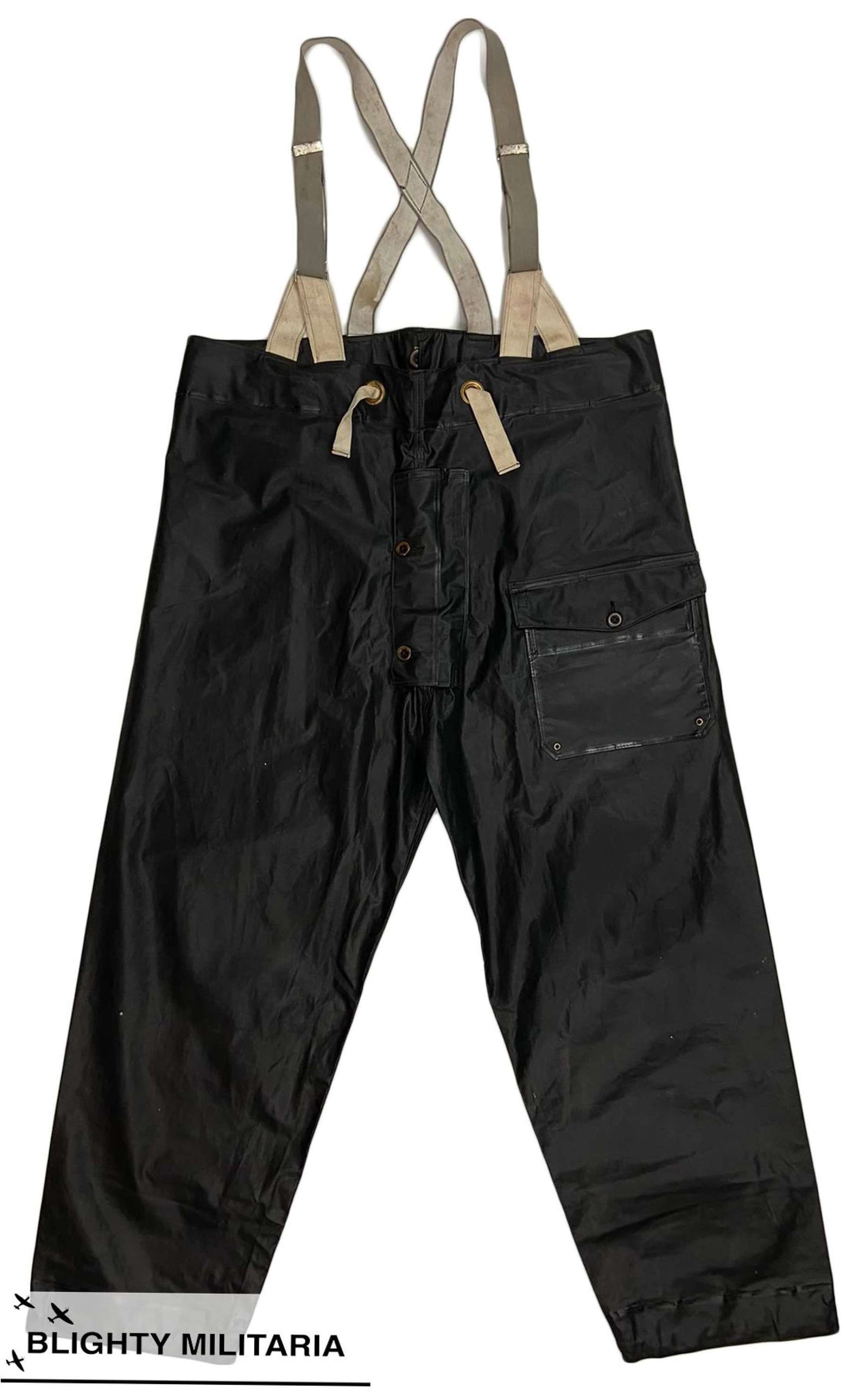 Original 1953 Dated Royal Navy Foul Weather Trousers