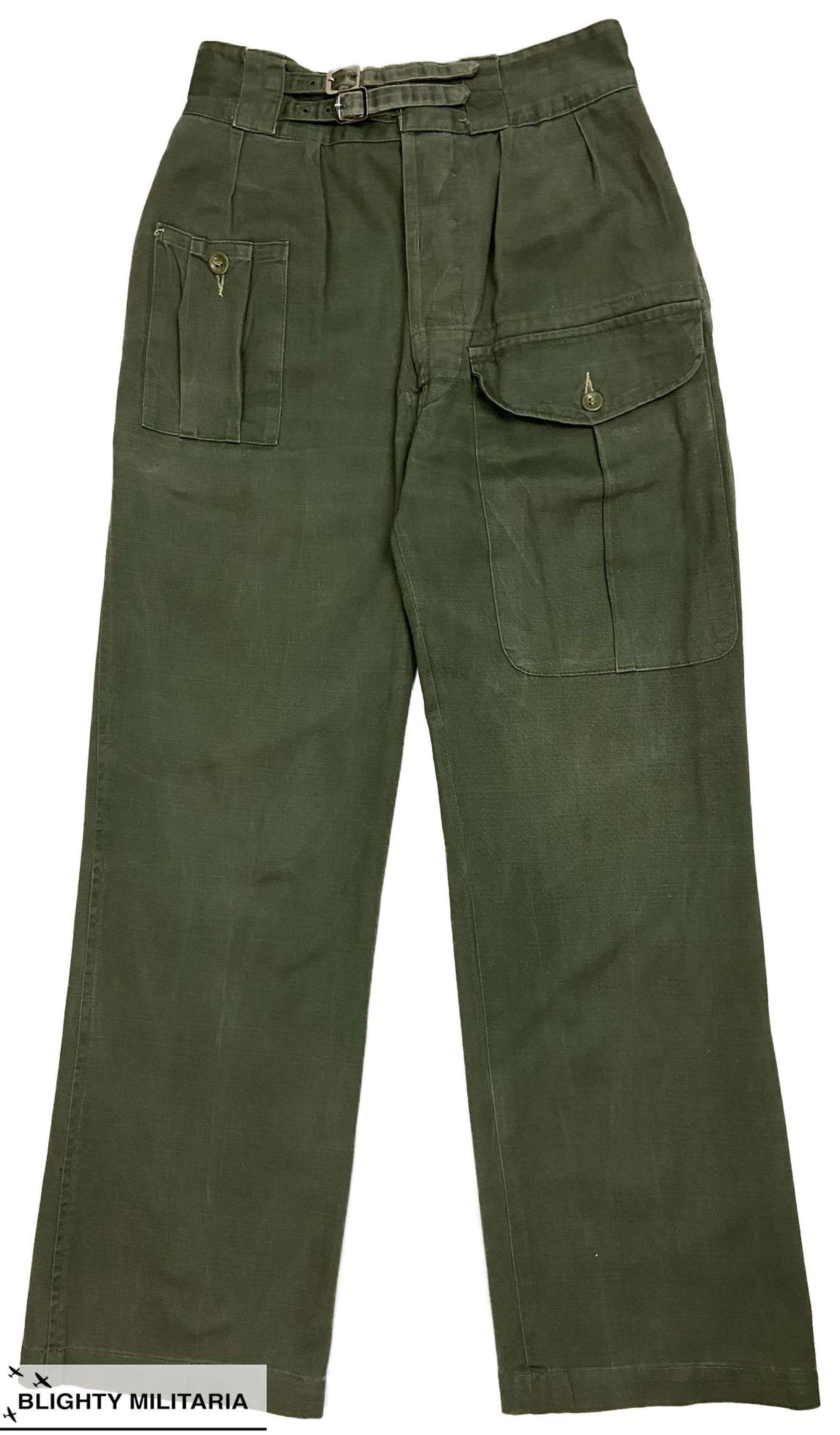 Original 1978 Dated British Army Jungle Green Battledress Trousers